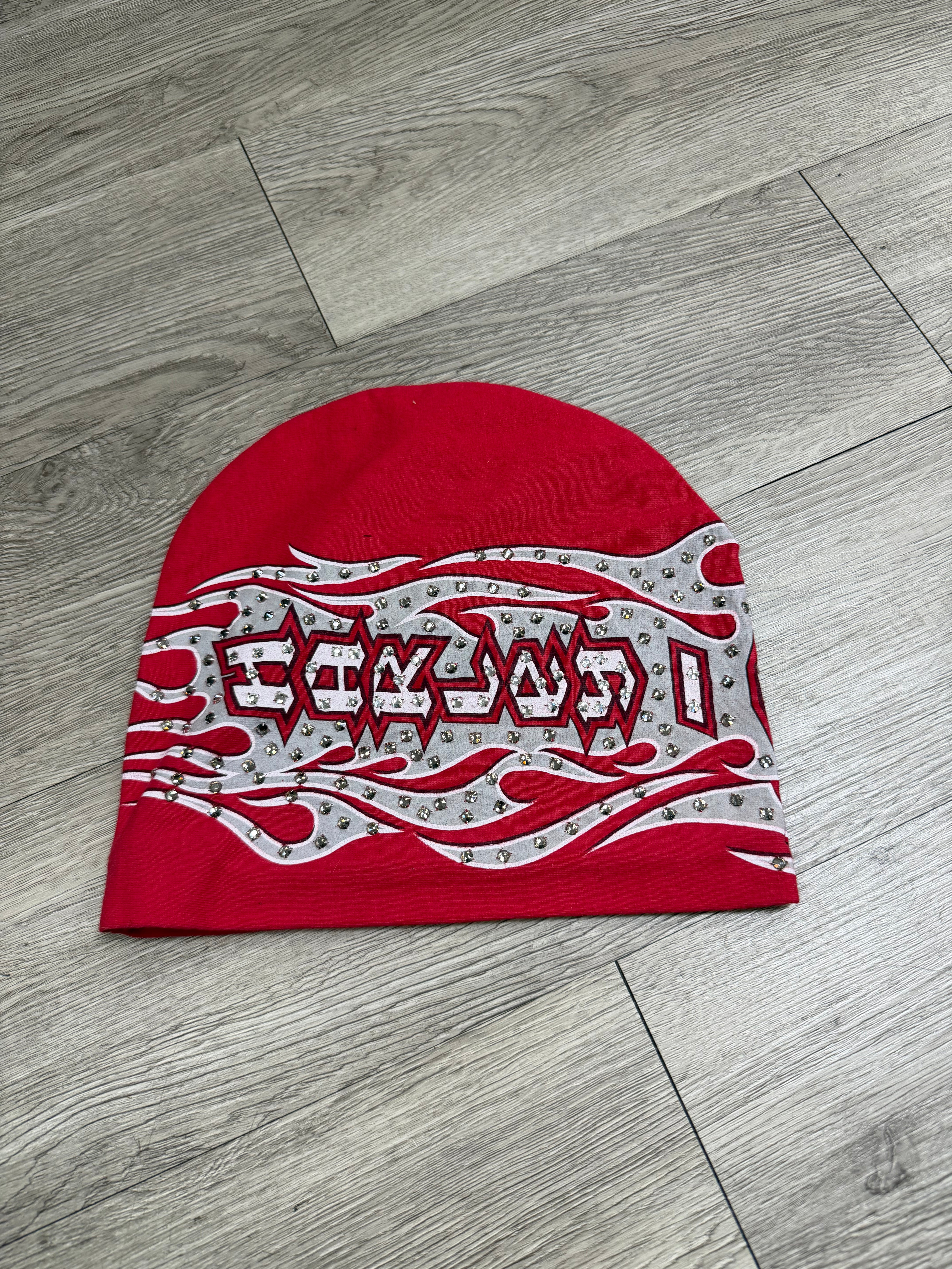 Bossi Red Harley Davidson Flames Beanie