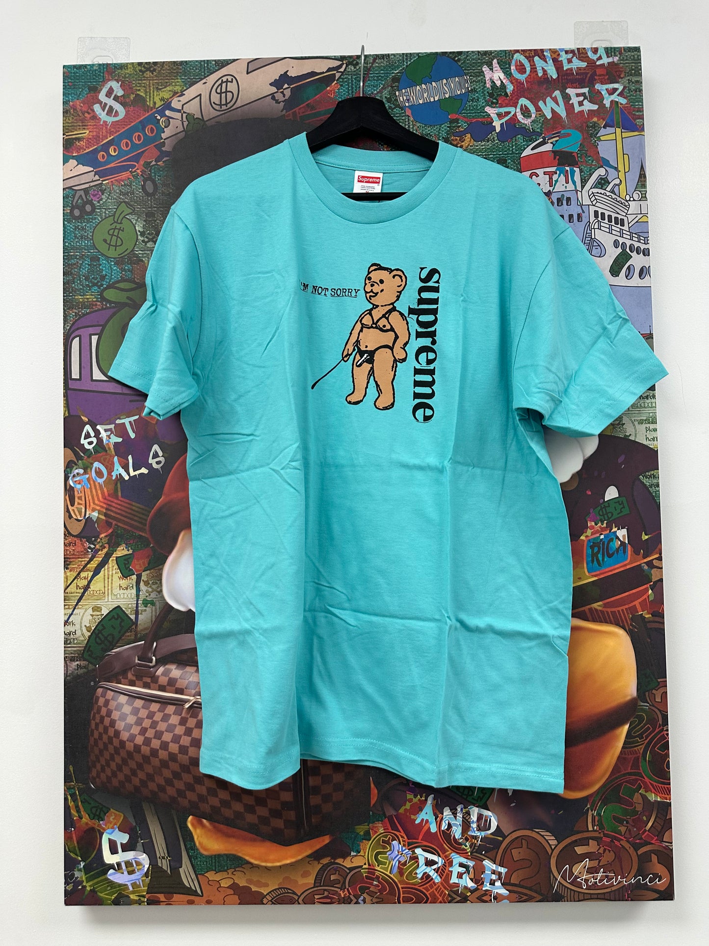 Supreme Tee Teal Bear New Medium