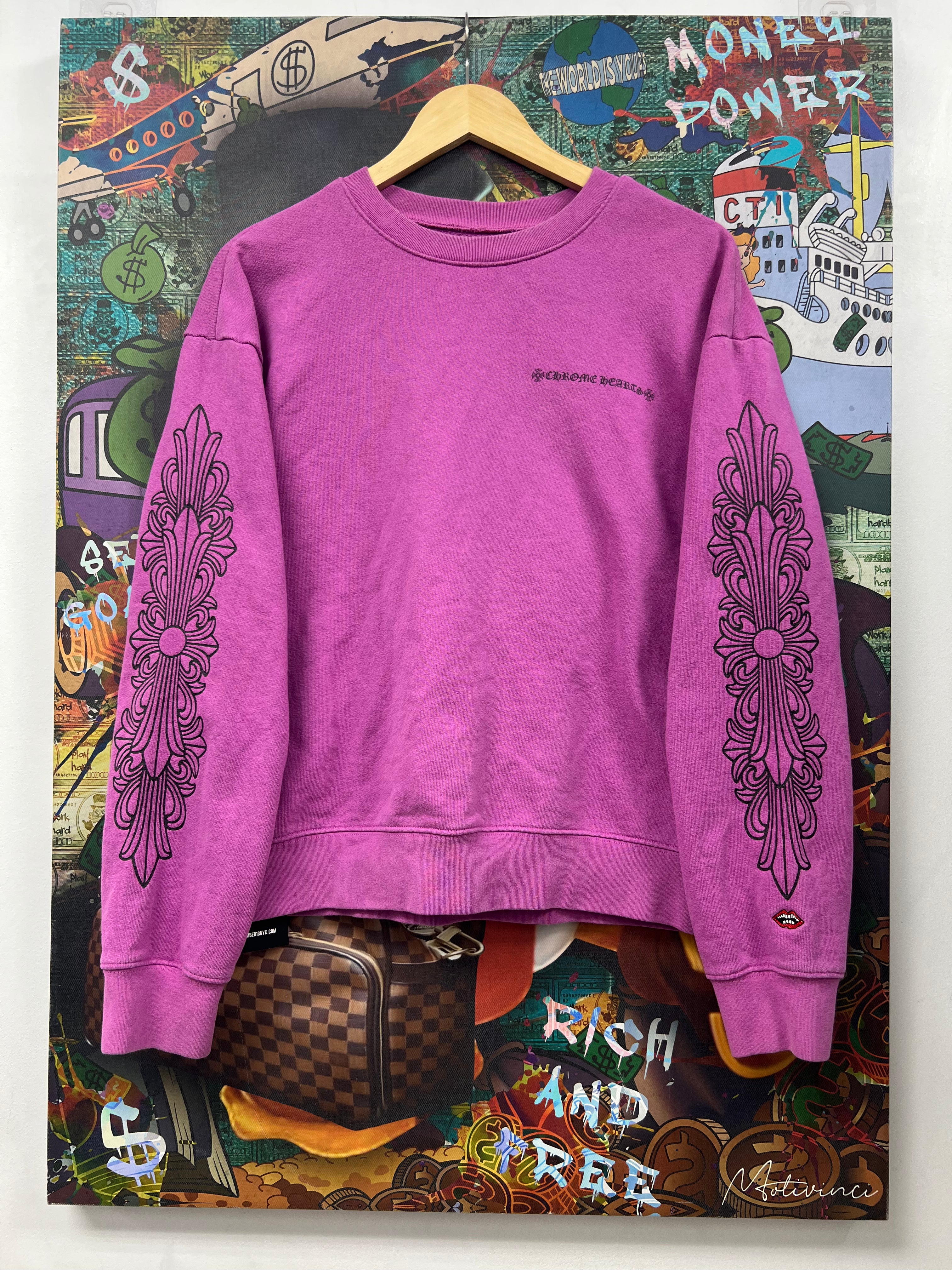 Chrome  Hearts Matty Boy Purple Web Crewneck