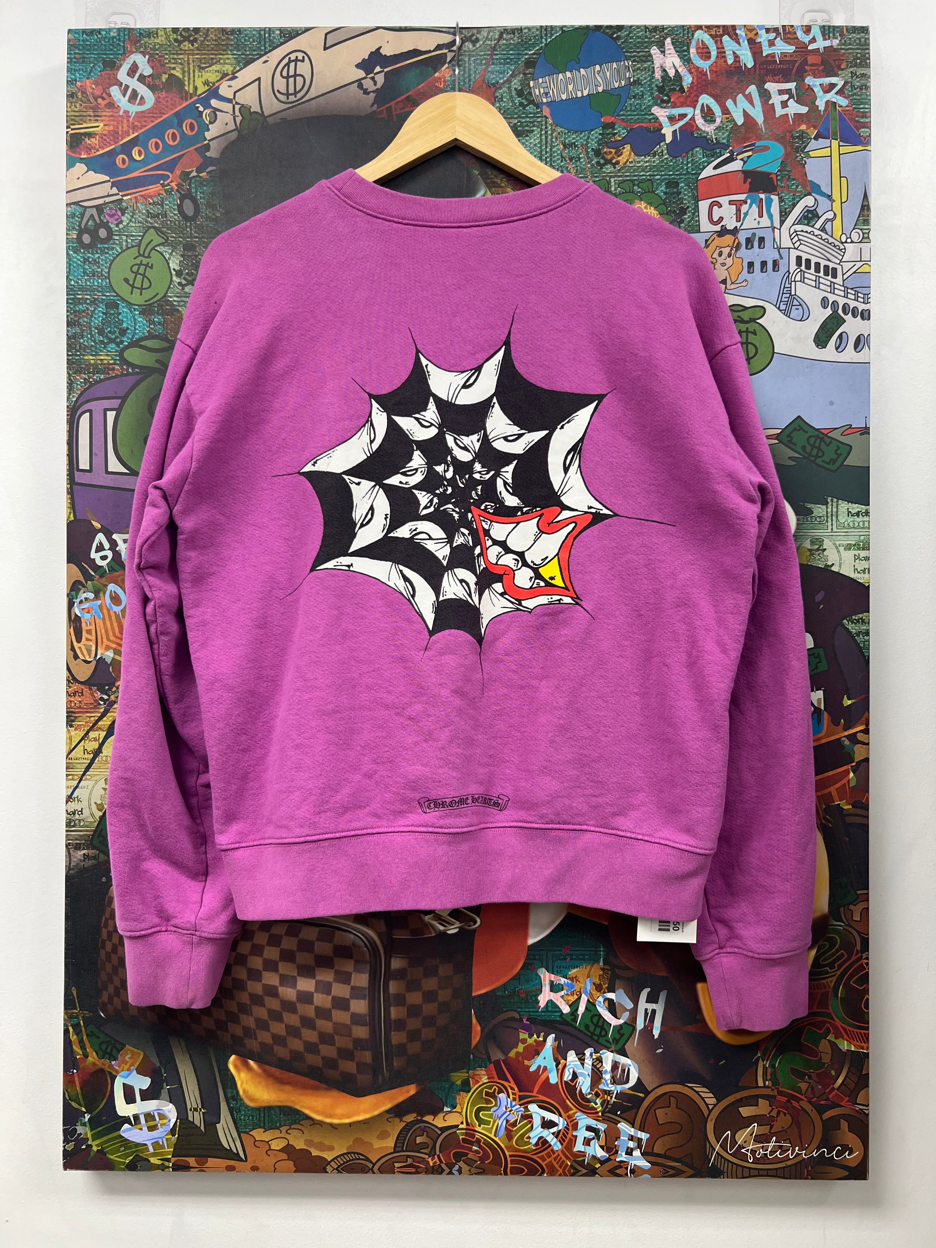 Chrome  Hearts Matty Boy Purple Web Crewneck