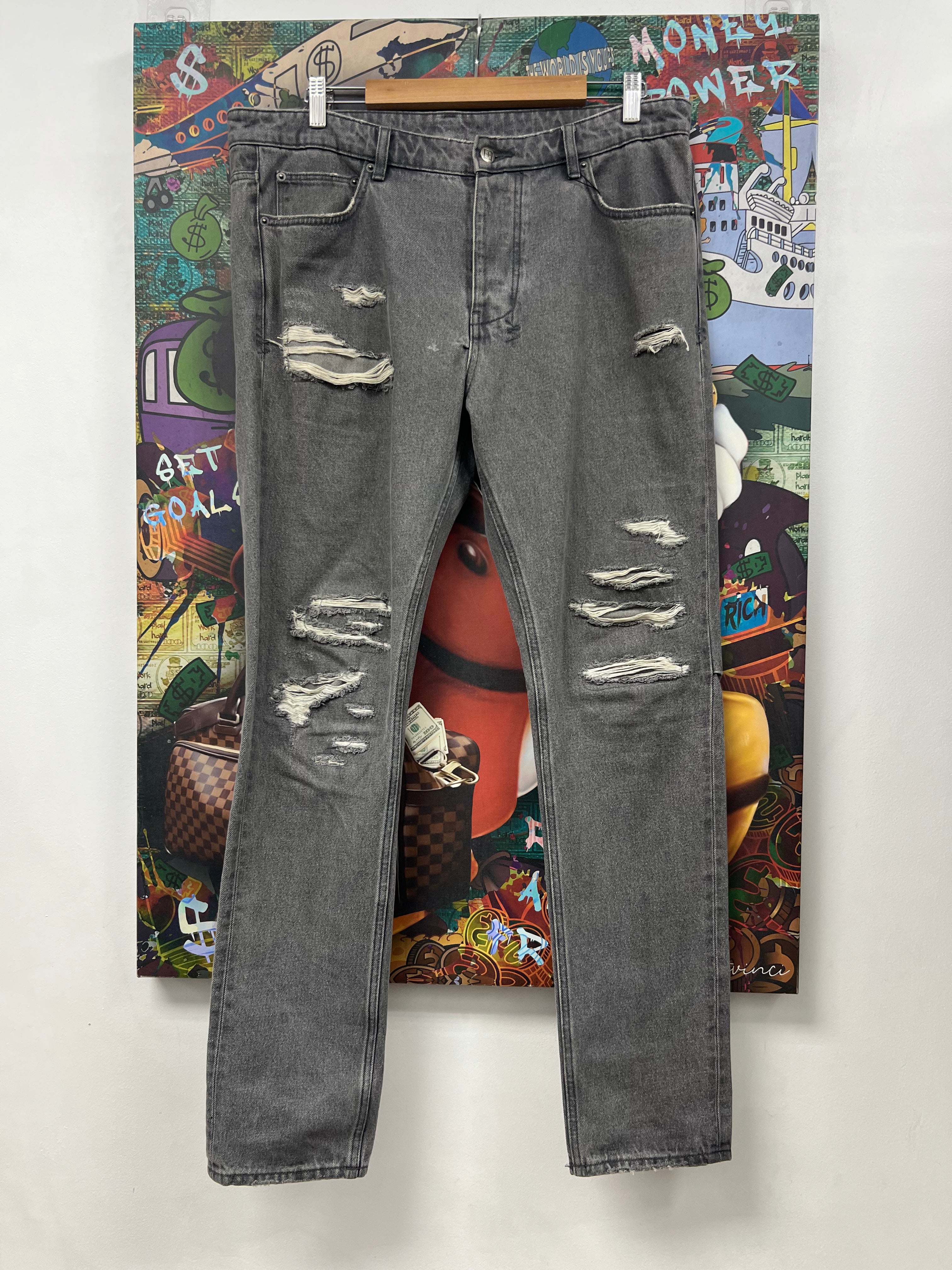 Ksubi Grey Wash RIpped Jeans