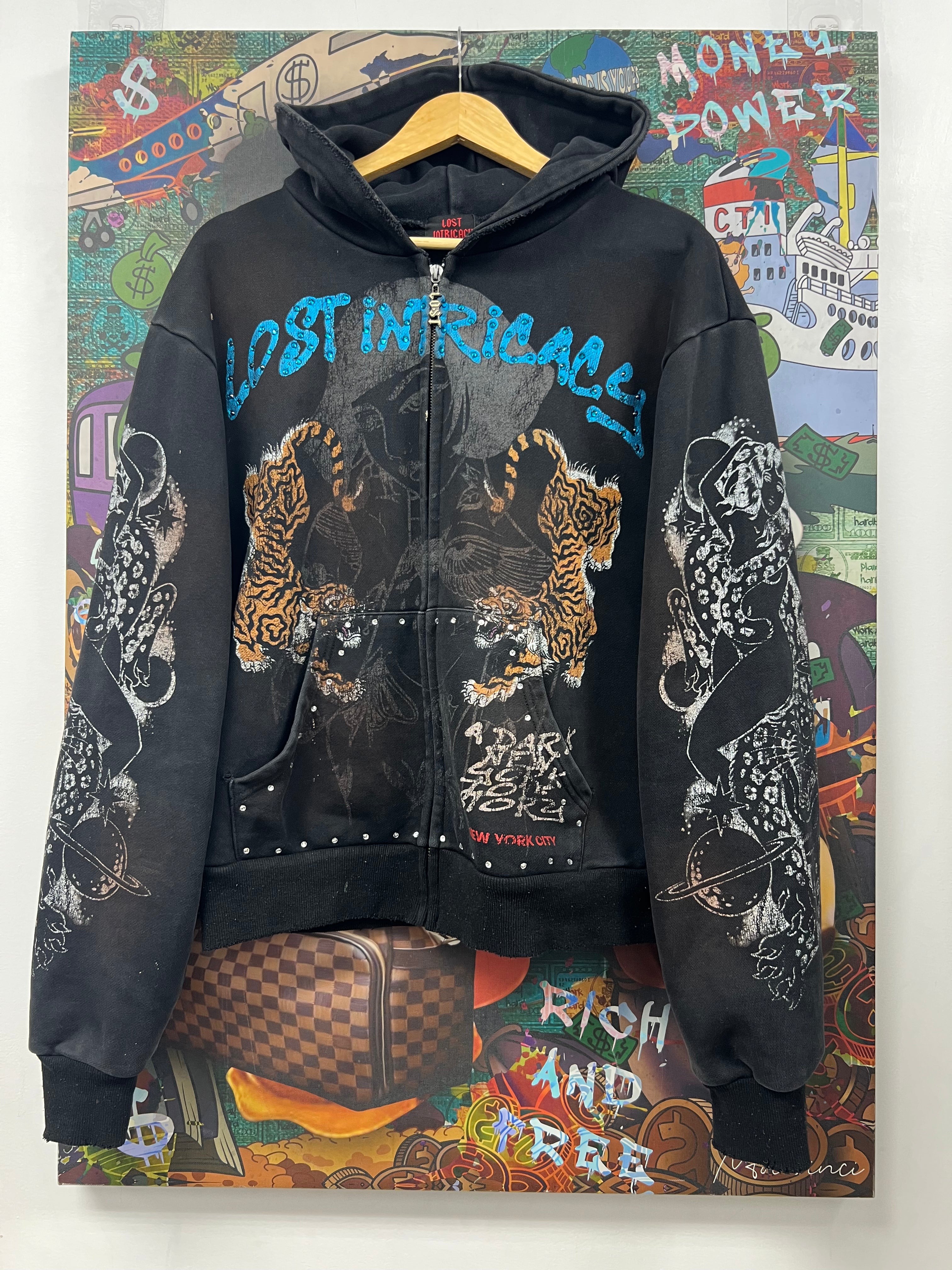 Lost Intricacy Black Tiger Zip Up