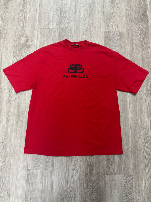 Balenciaga BB Logo Red Tee