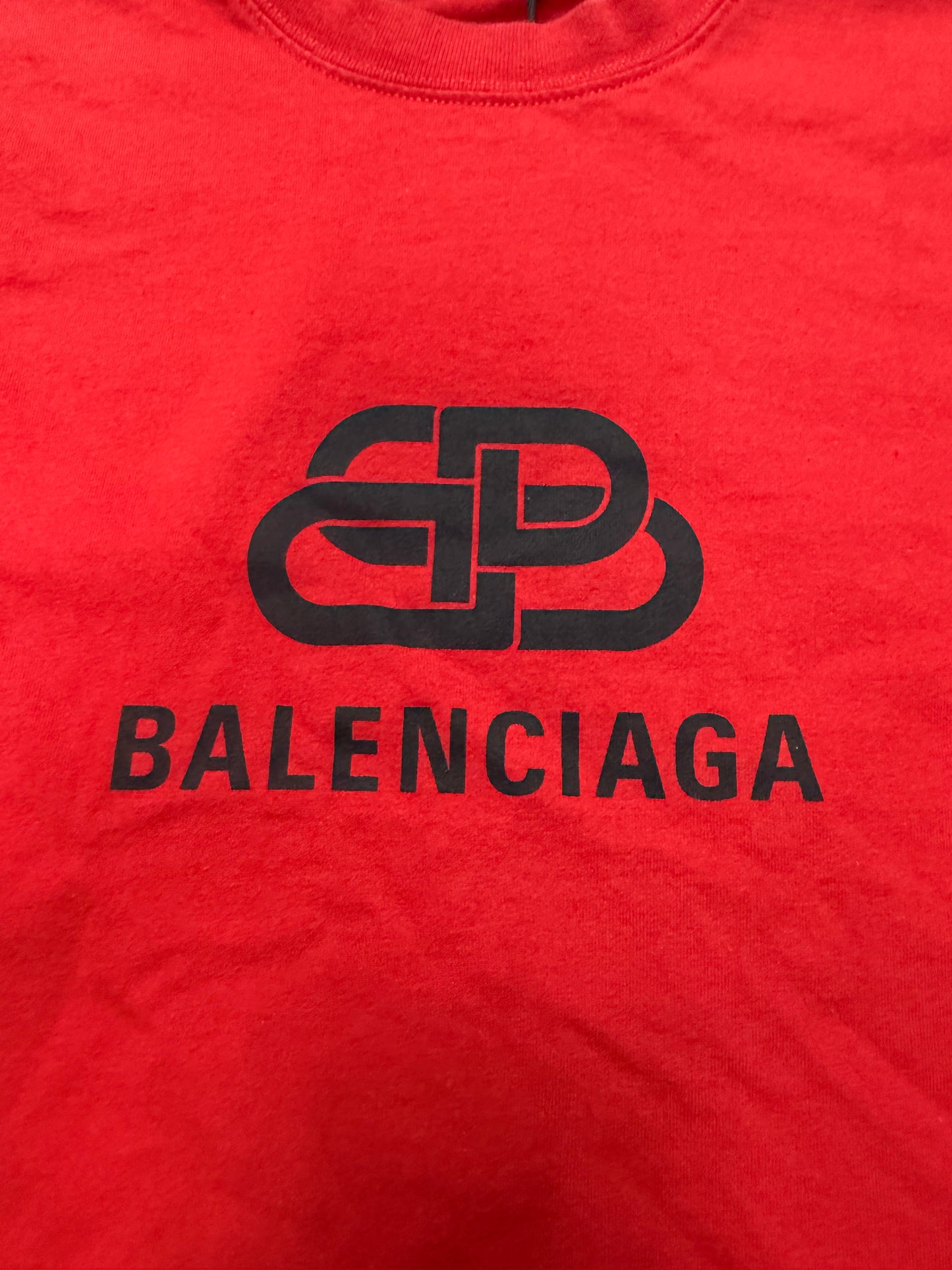 Balenciaga BB Logo Red Tee