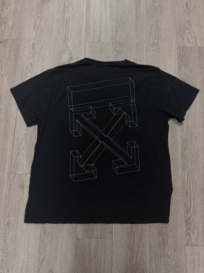 Off White Black White Sketch Logo Tee