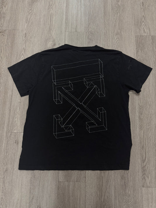 Off White Black White Sketch Logo Tee