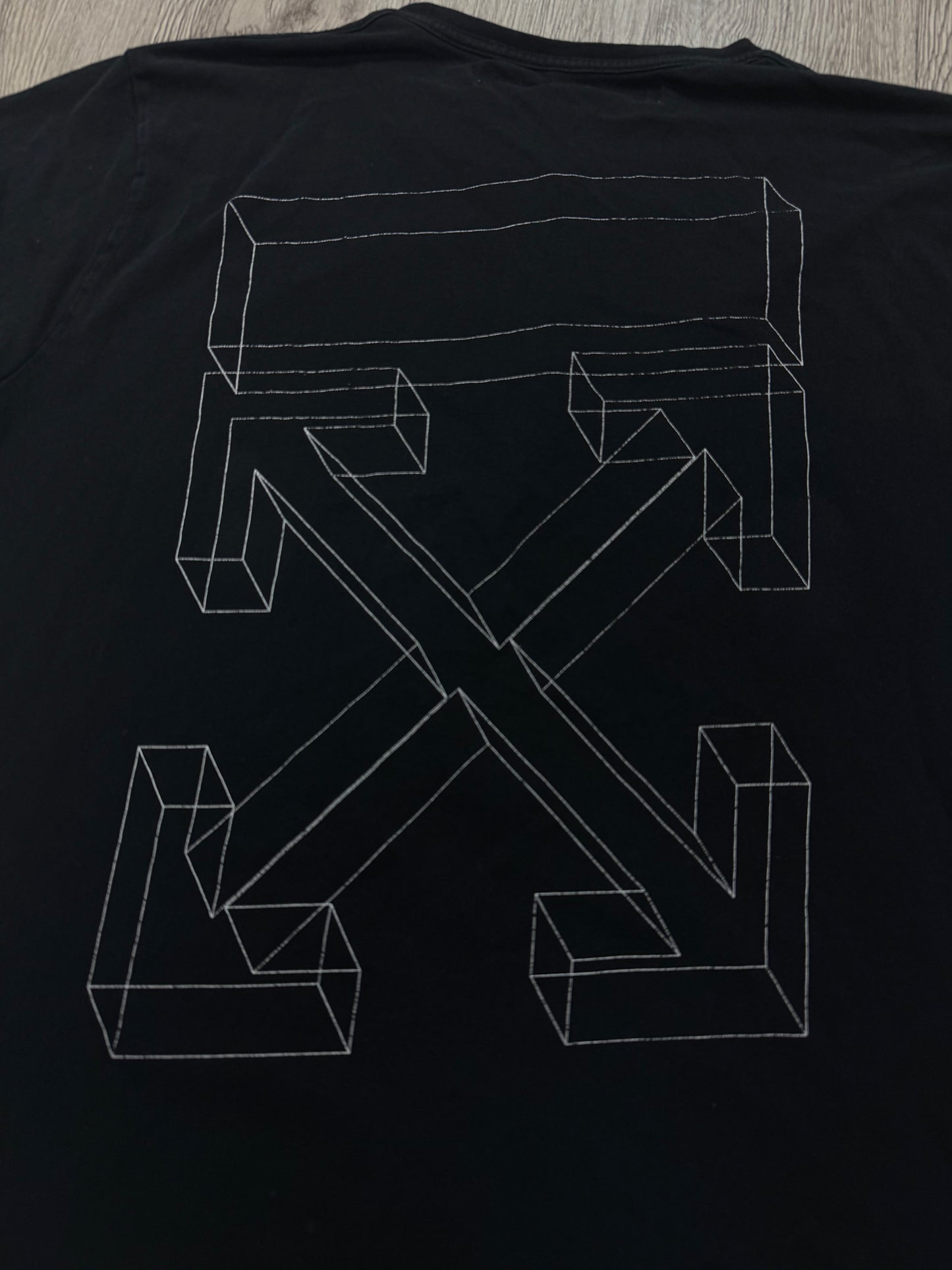 Off White Black White Sketch Logo Tee