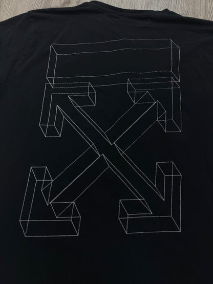 Off White Black White Sketch Logo Tee