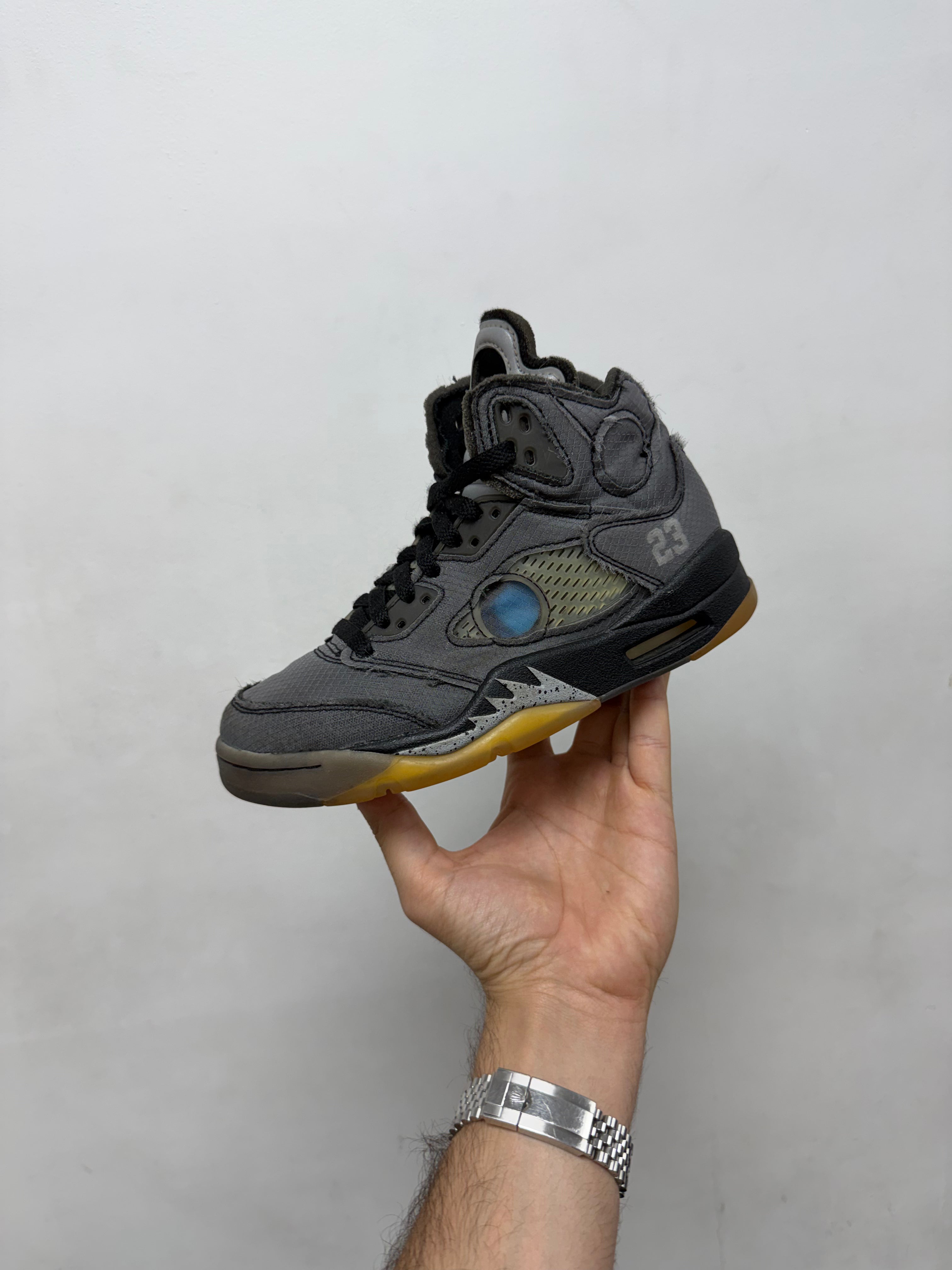Jordan 5 Off White Muslin Sneakers
