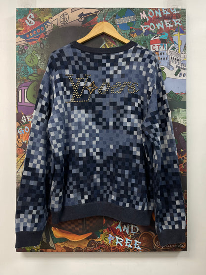 Louis Vuitton Lovers Checkered Blue Crewneck