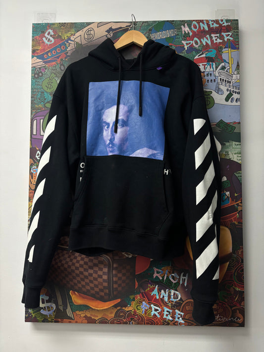 Off-White Black Blue Business Casual Hoodie