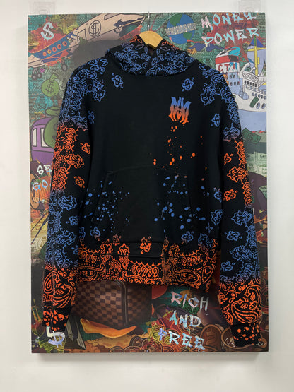 Amiri MA Blue Orange Paisley Hoodie