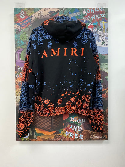 Amiri MA Blue Orange Paisley Hoodie