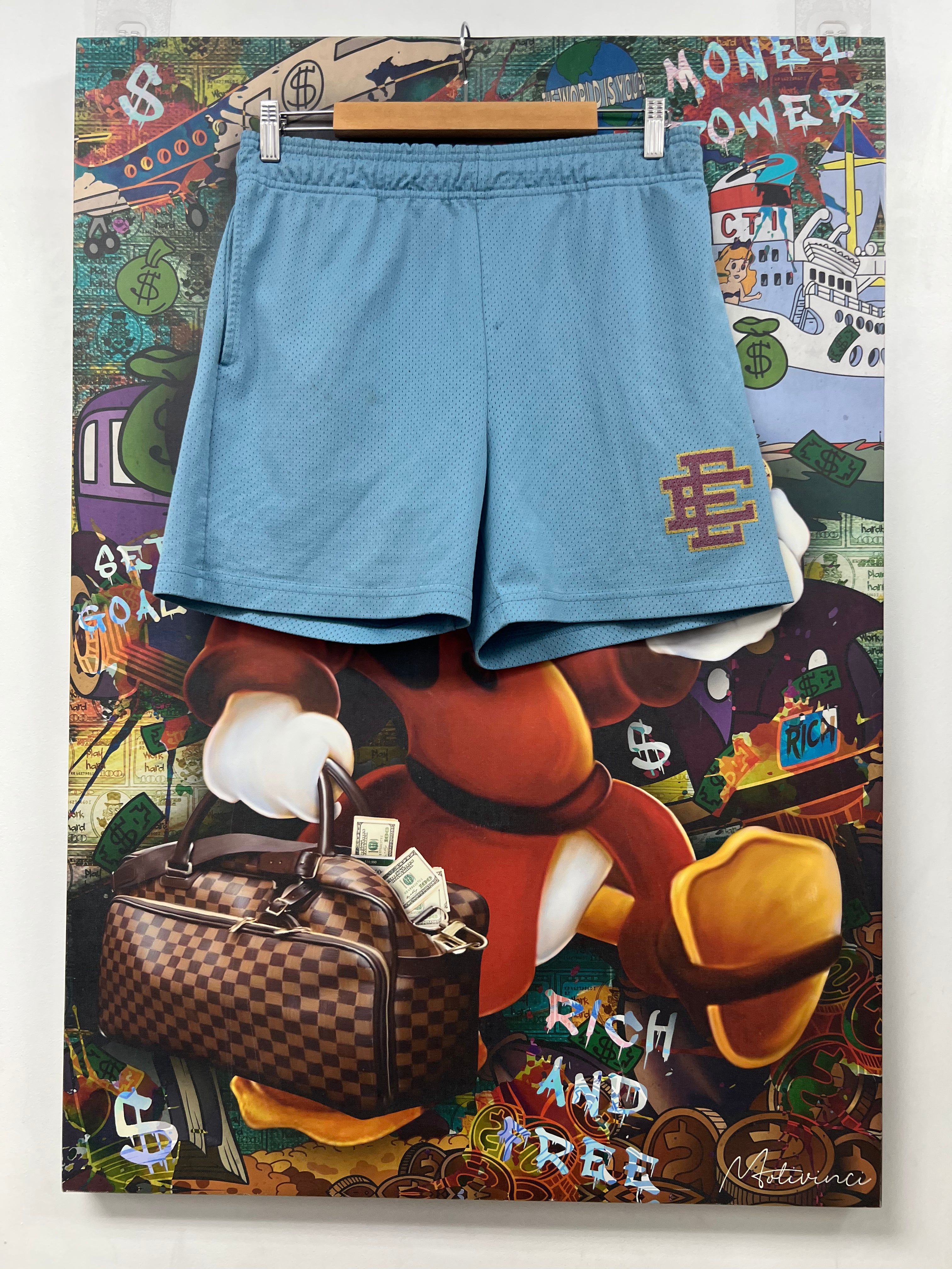 Eric Emanuel Baby Blue Burgundy Shorts