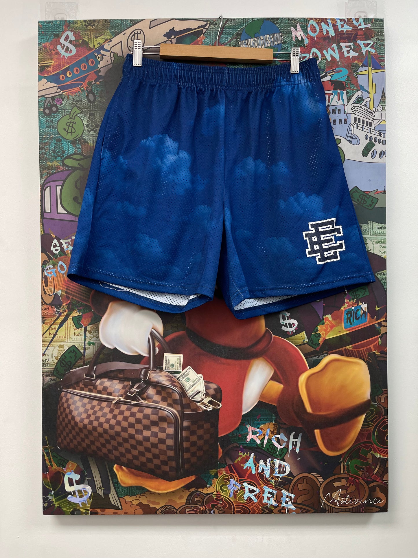Eric Emanuel Blue Tie Dye Shorts
