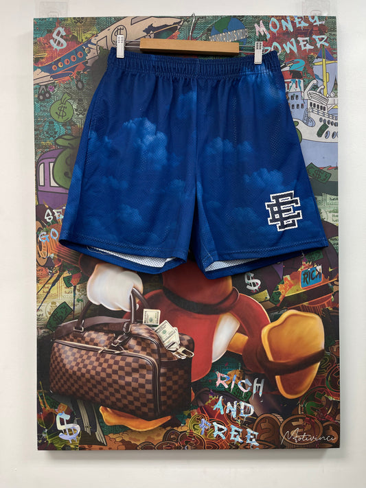 Eric Emanuel Blue Tie Dye Shorts