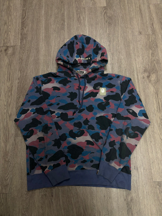 BAPE Purple Blush Blue Grid Camo Hoodie