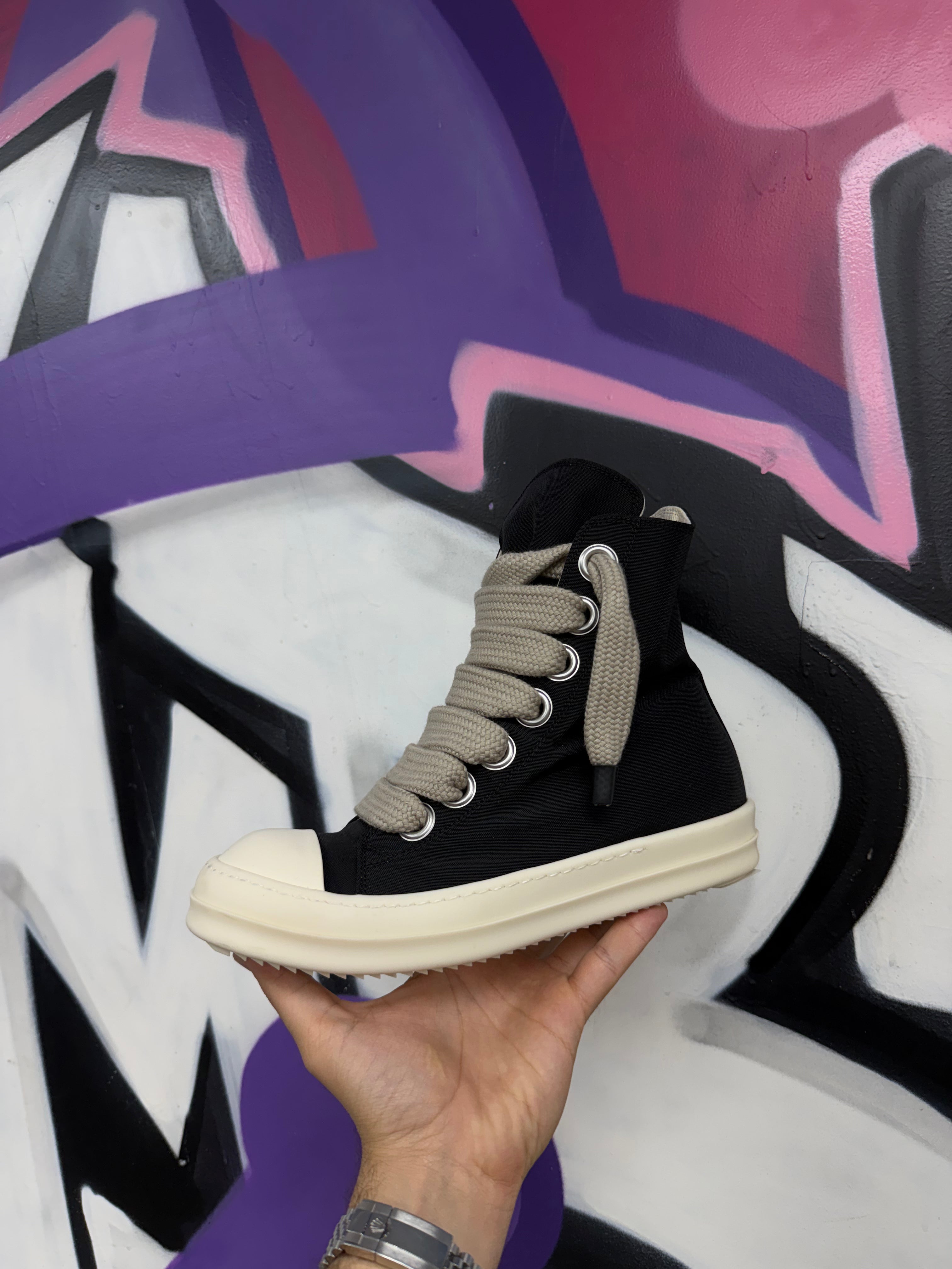 Rick Owens Black DRKSHDW Jumbo Lace Ramone High Sneakers