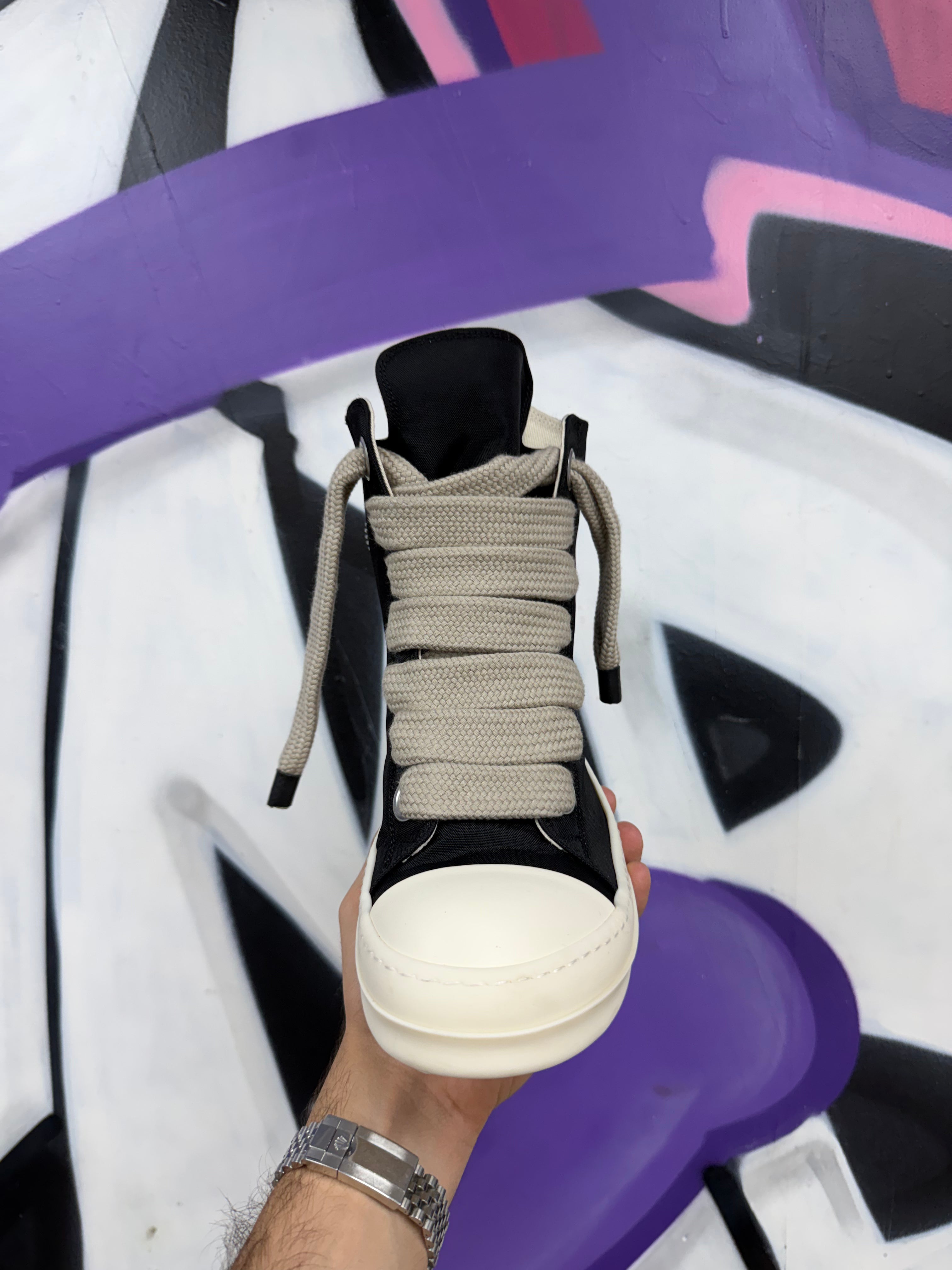 Rick Owens Black DRKSHDW Jumbo Lace Ramone High Sneakers