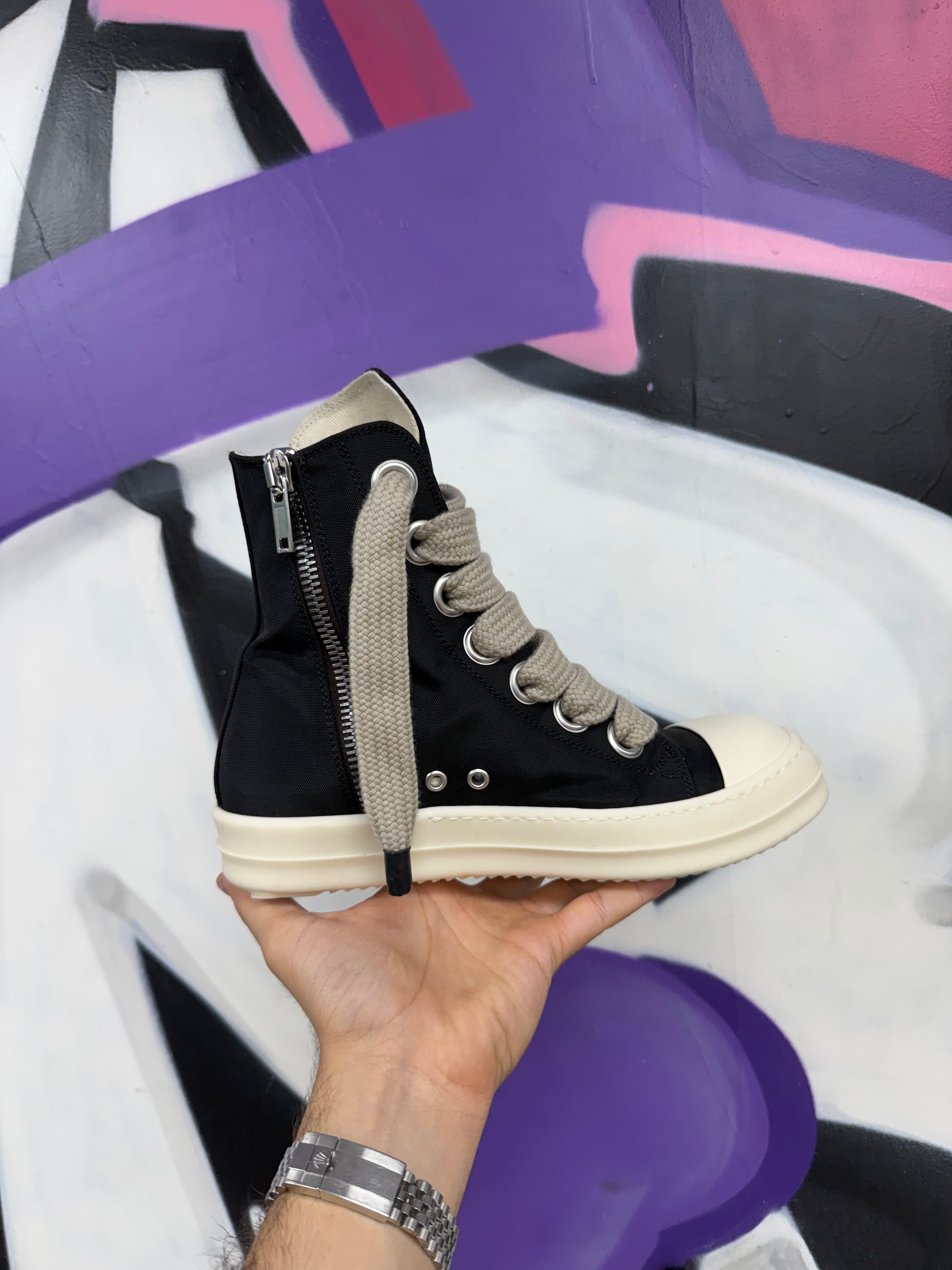 Rick Owens Black DRKSHDW Jumbo Lace Ramone High Sneakers