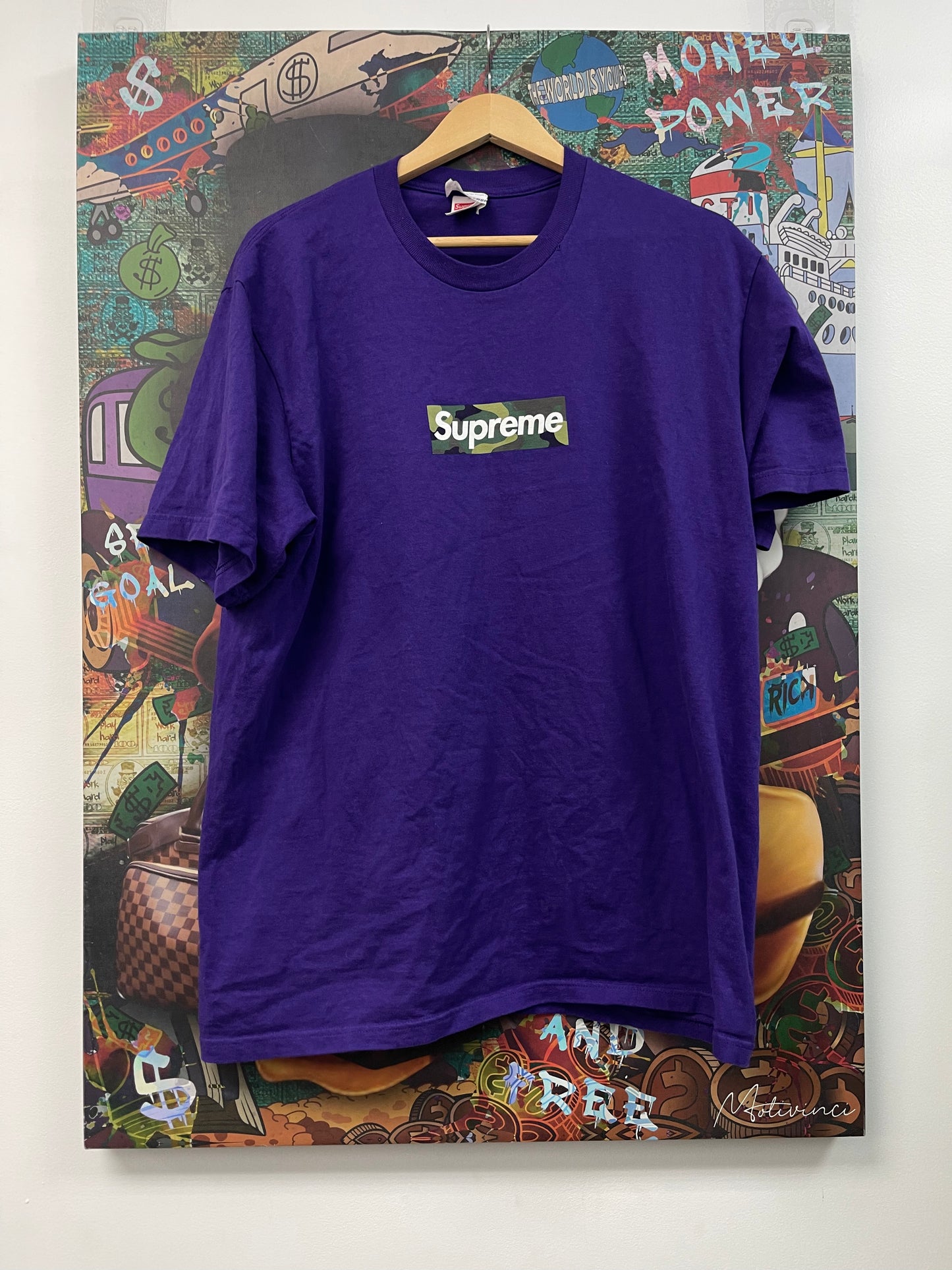Supreme Box Logo Purple Camo Tee