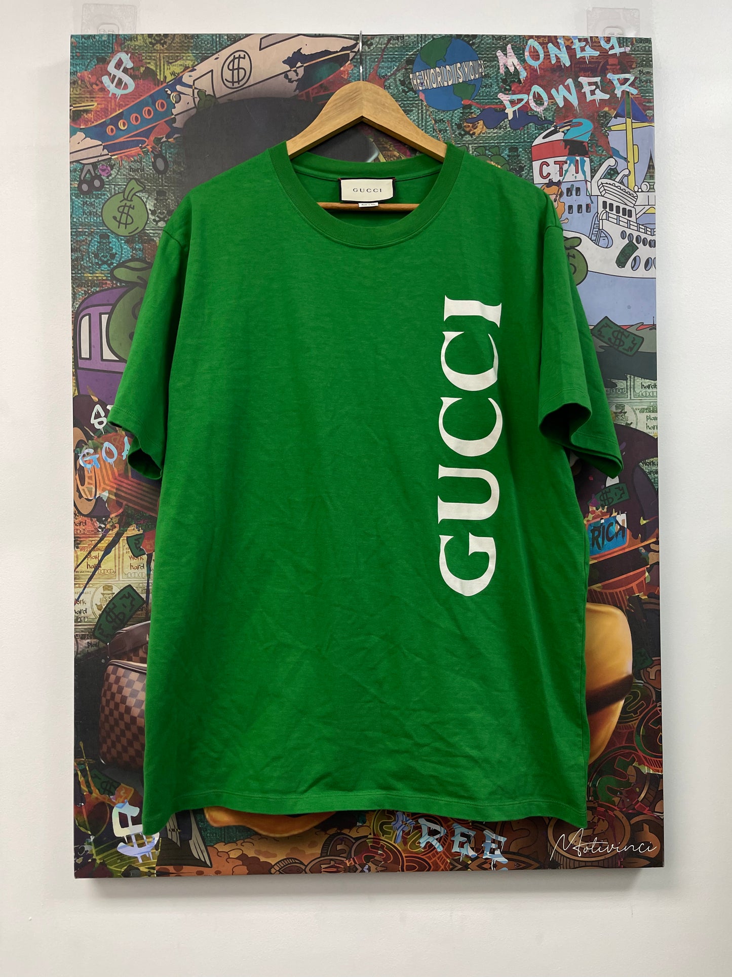 Gucci Logo Green White Tee