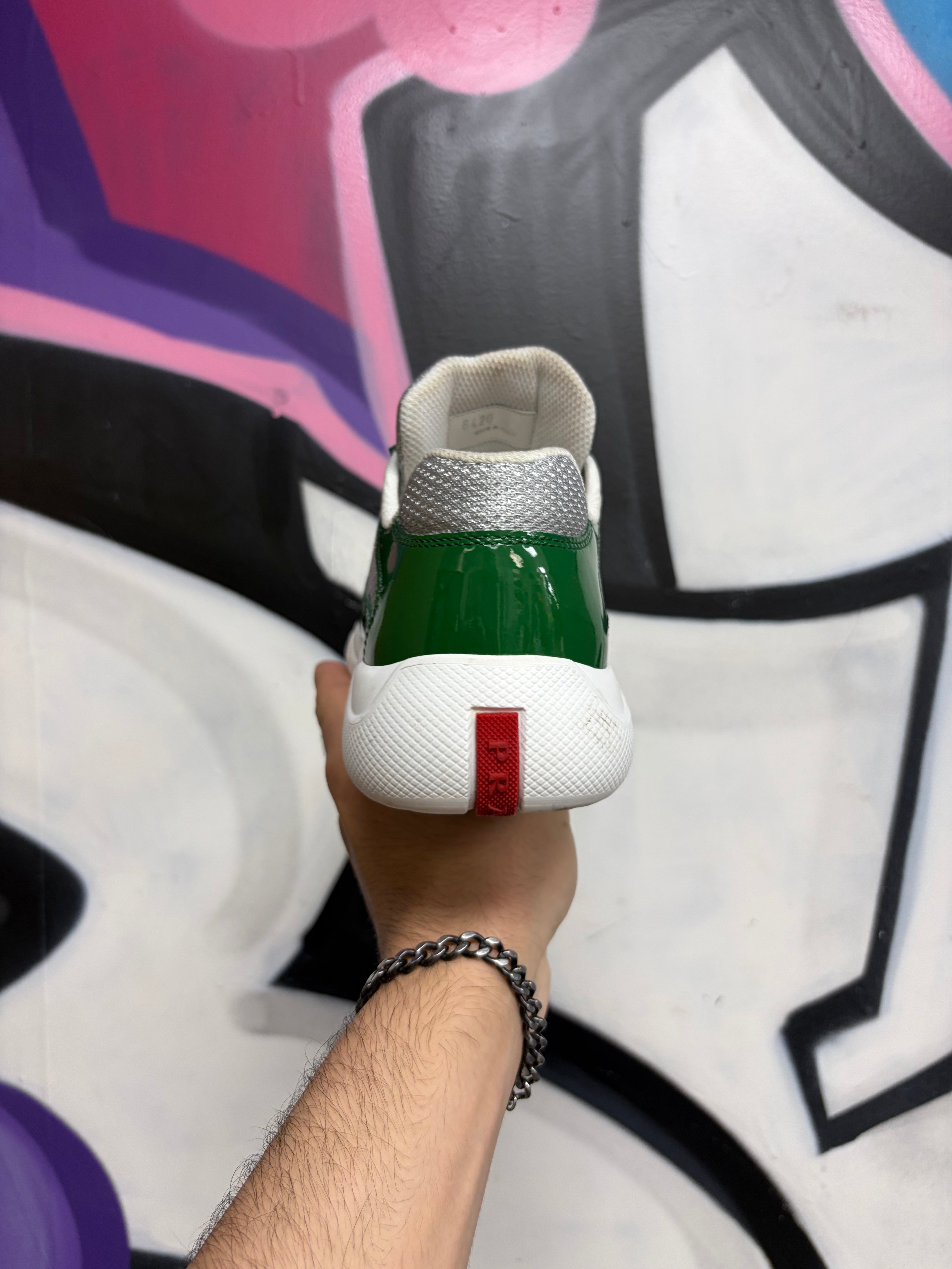 Prada Green White Cups Sneakers