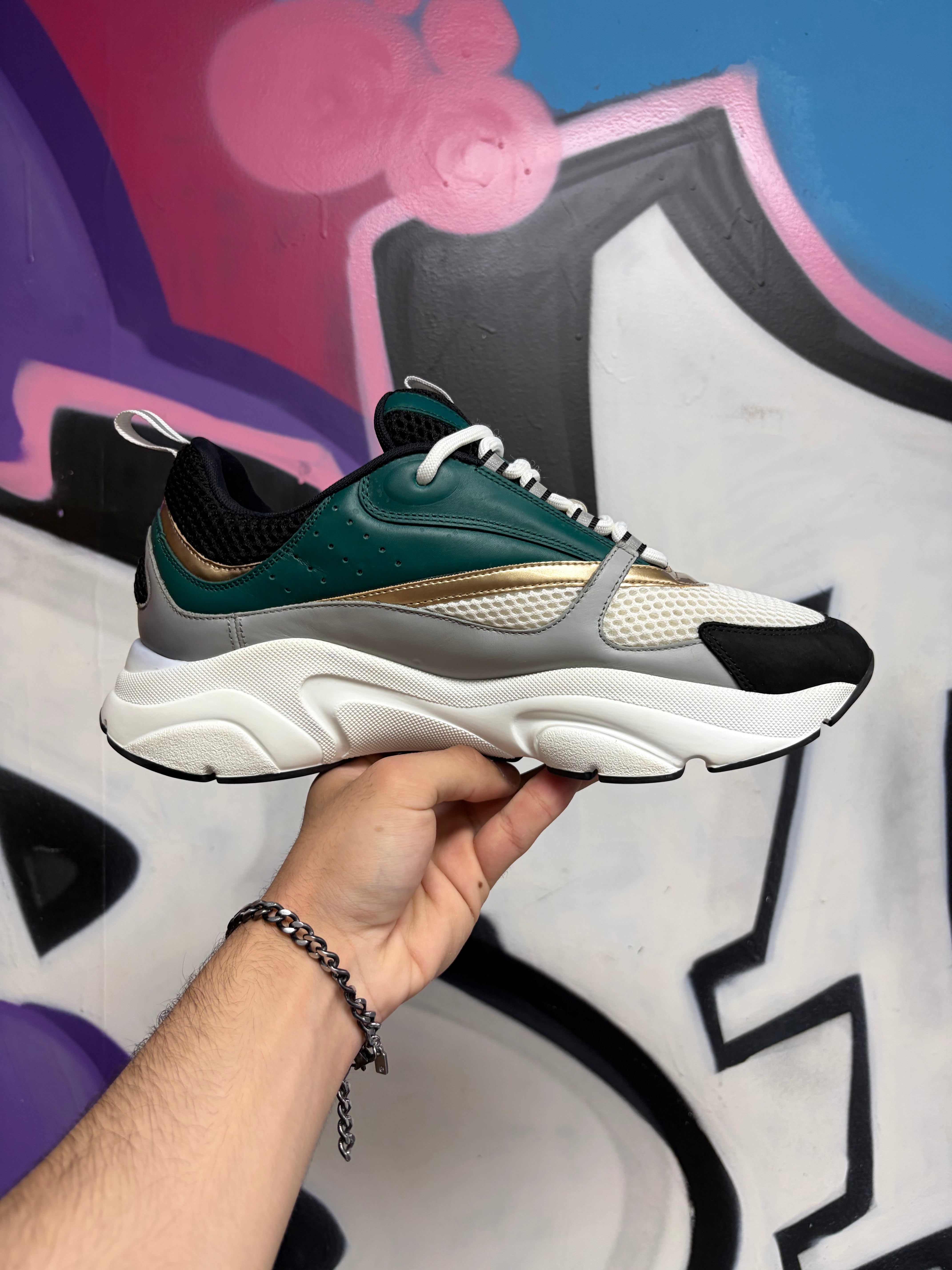 Dior B22 Green Gold Sneakers