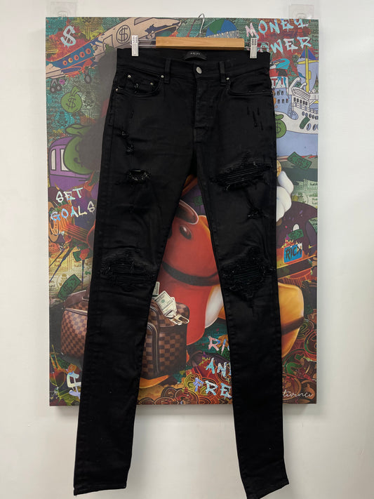 Amiri MX1 Black Black Patch Jeans