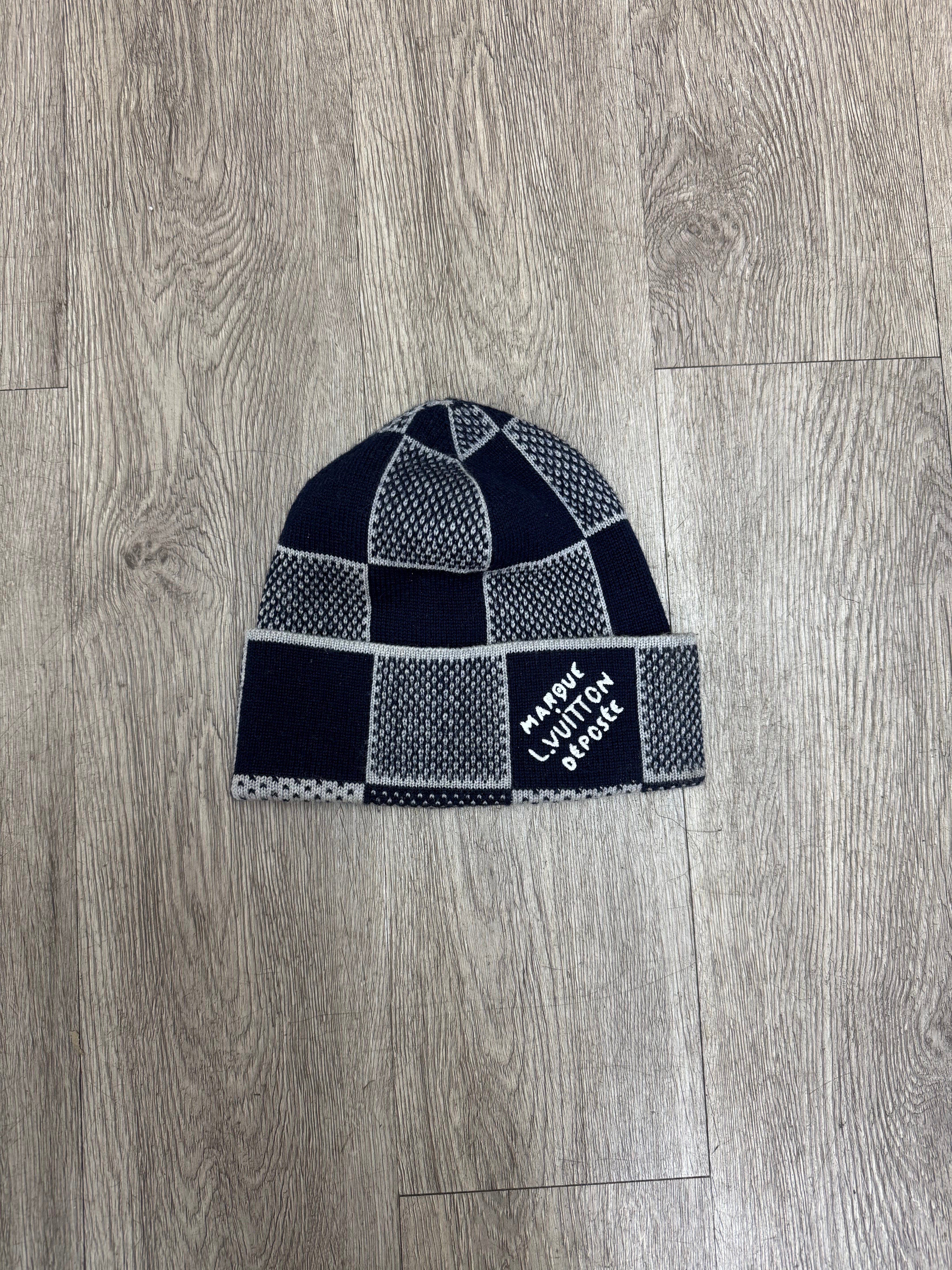 Louis Vuitton Navy Damier Marque Beanie
