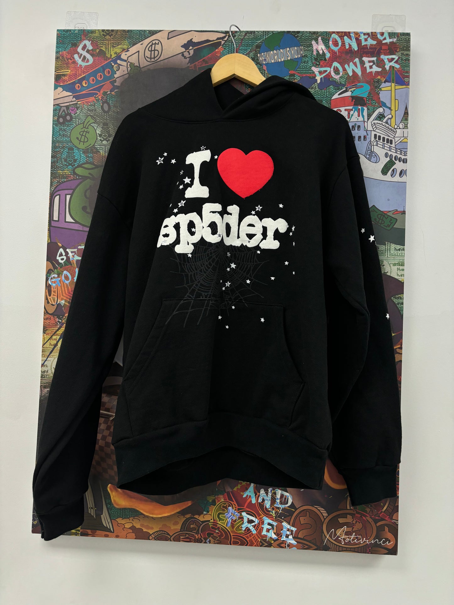 Sp5der I Love NY Hoodie Black New Large N/A