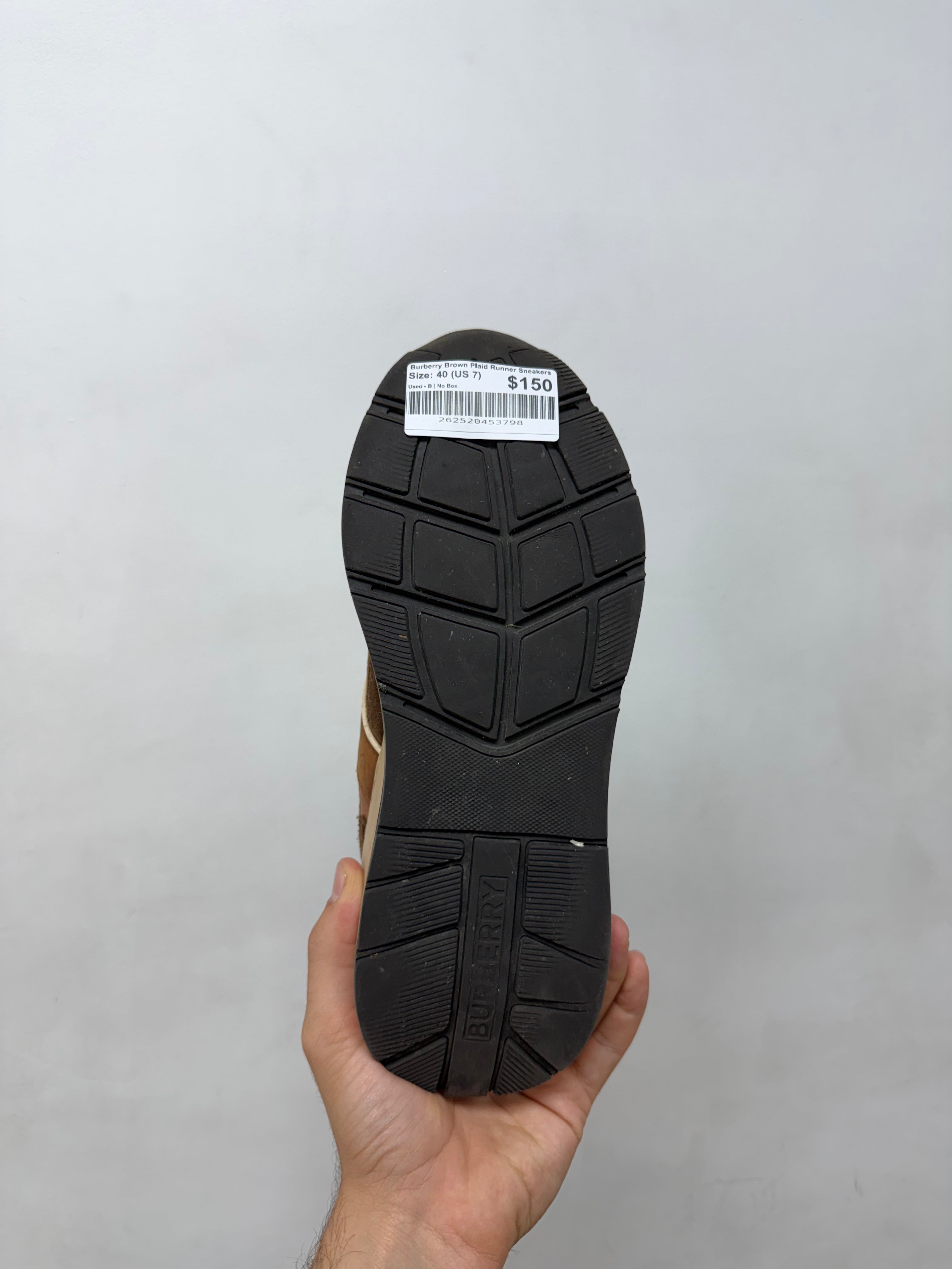 Burberry Brown Plaid Runner Sneakers