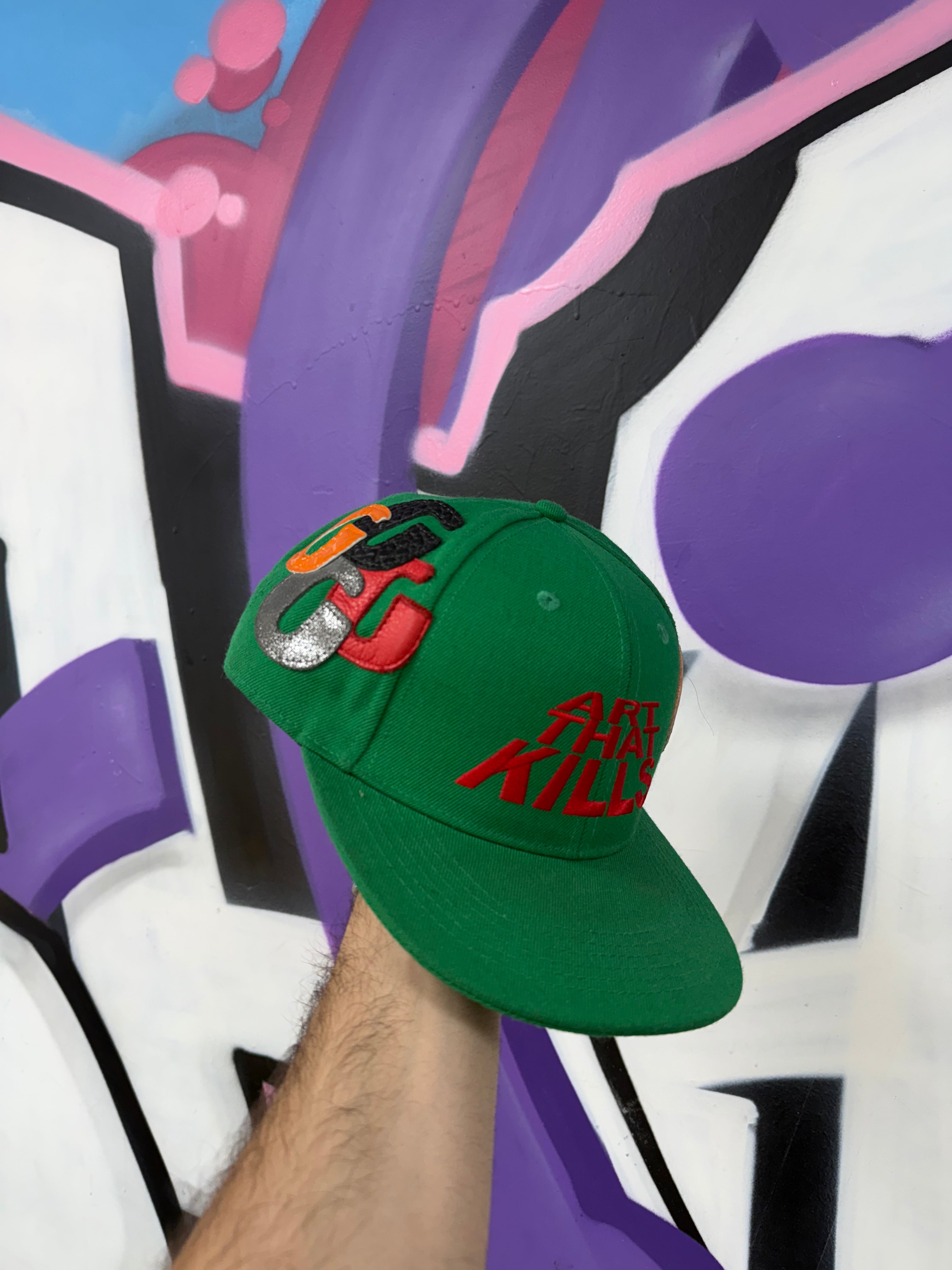 Gallery Dept Green Red ATK G-Patch Fitted Hat
