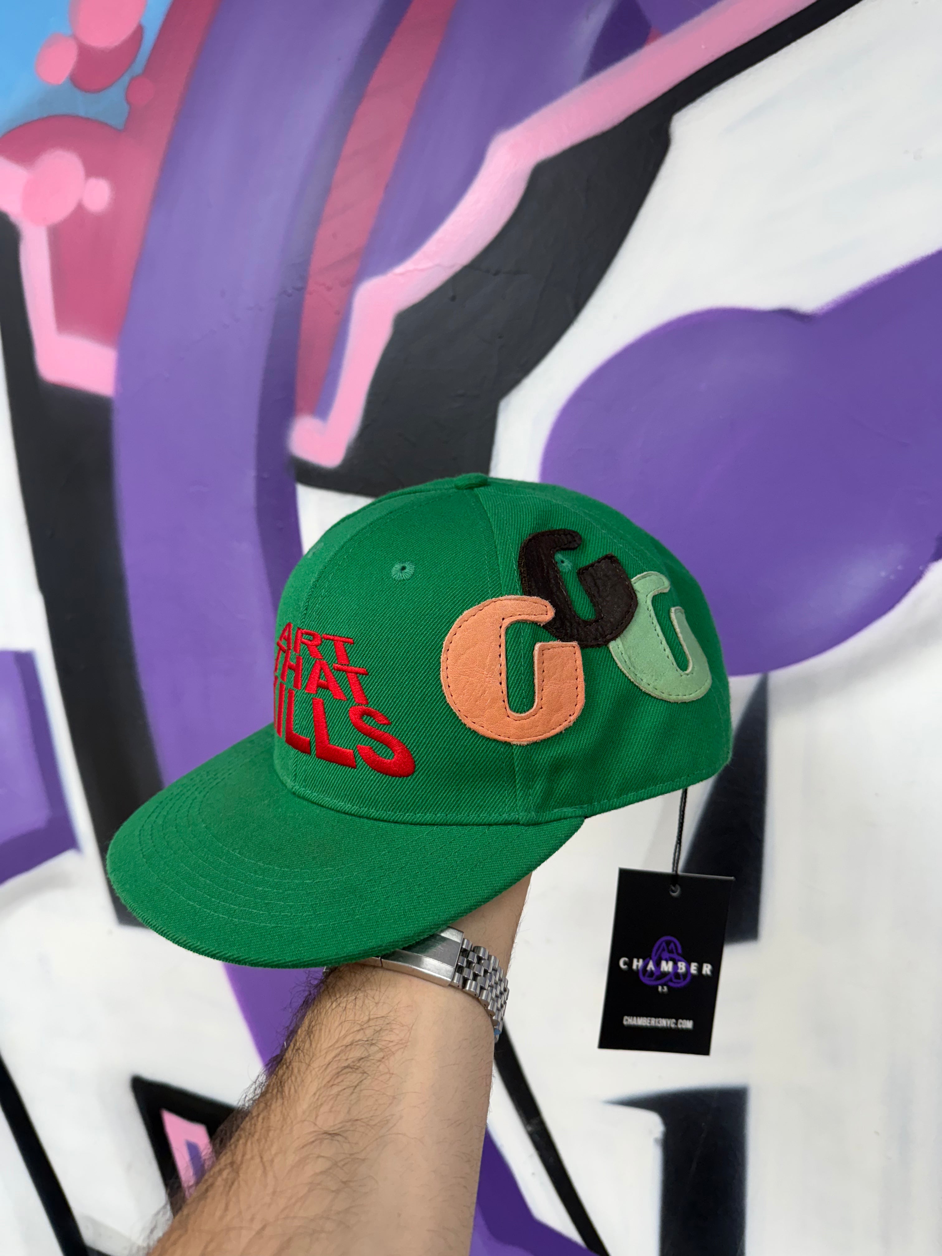 Gallery Dept Green Red ATK G-Patch Fitted Hat