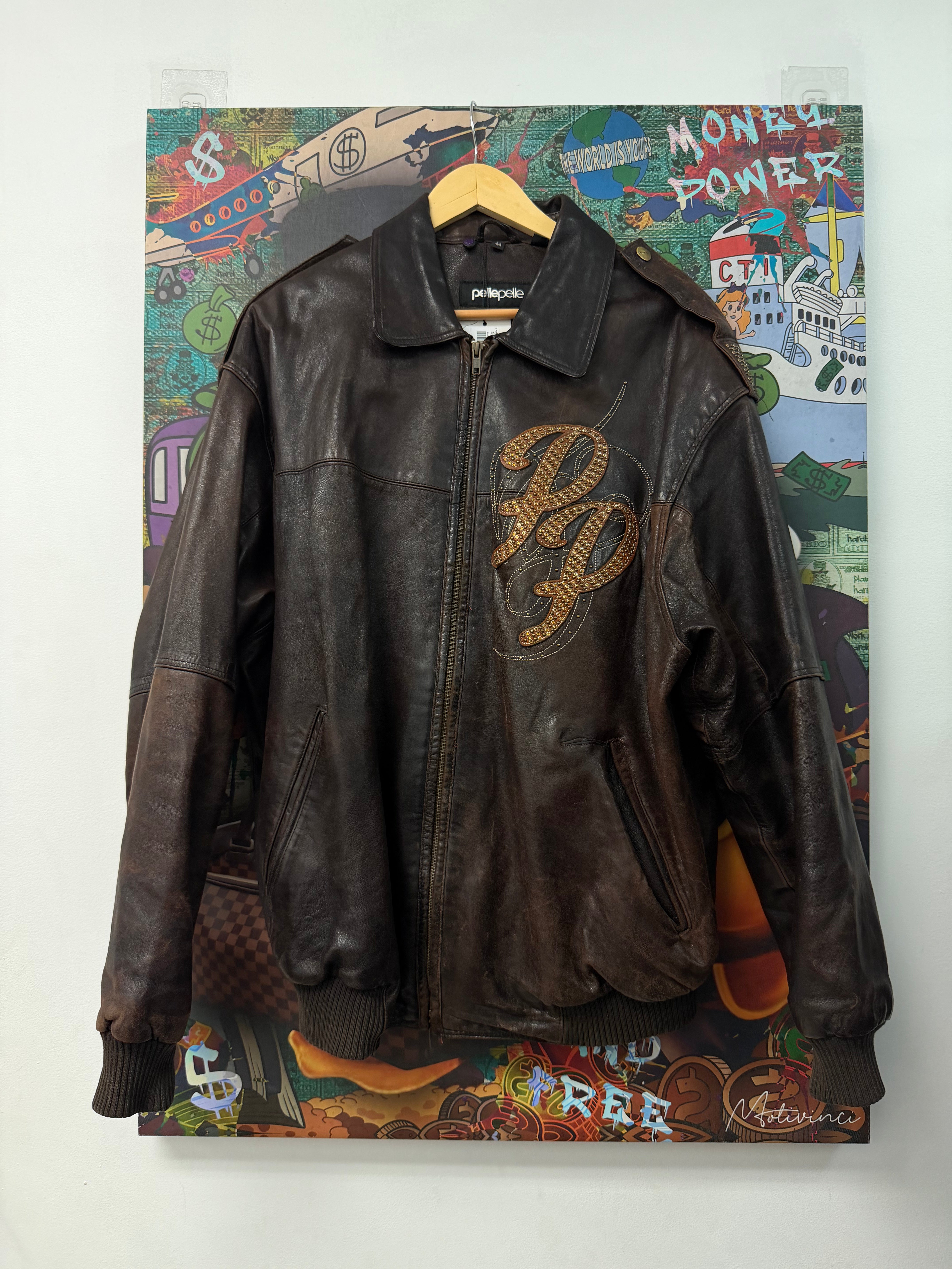 Pelle Pelle Brown Speed Shop (44) (Repaired Pocket) Varsity Jacket