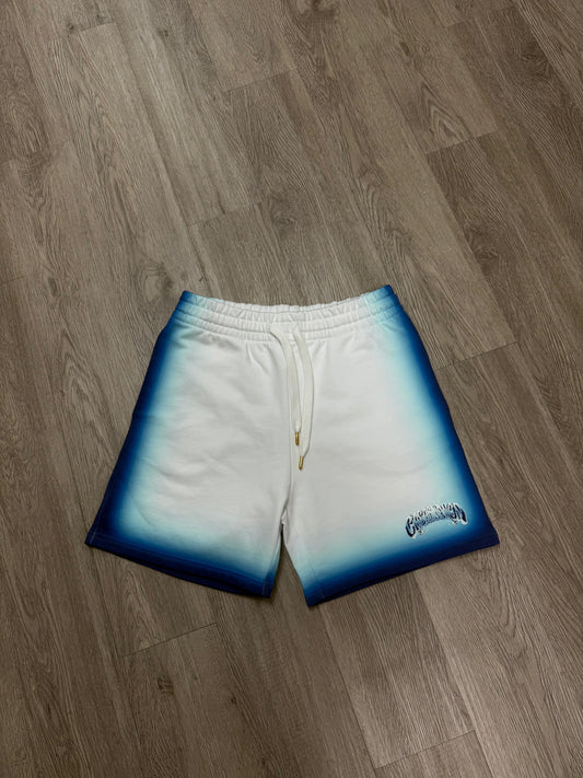 Casablanca Spray Dye Gradient Logo Shorts Blue New Large With Tags