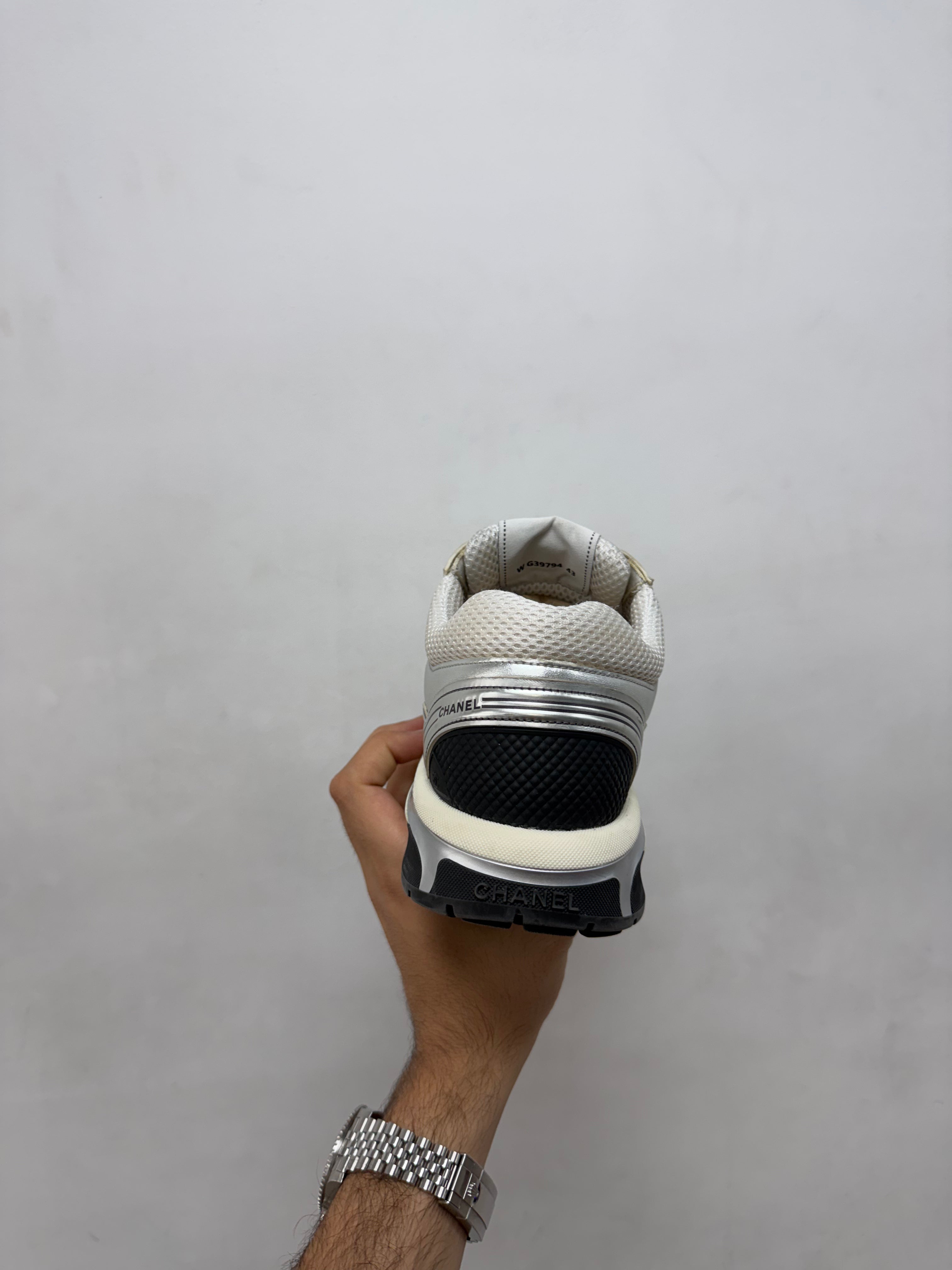 Chanel Silver Metallic Runner Sneakers