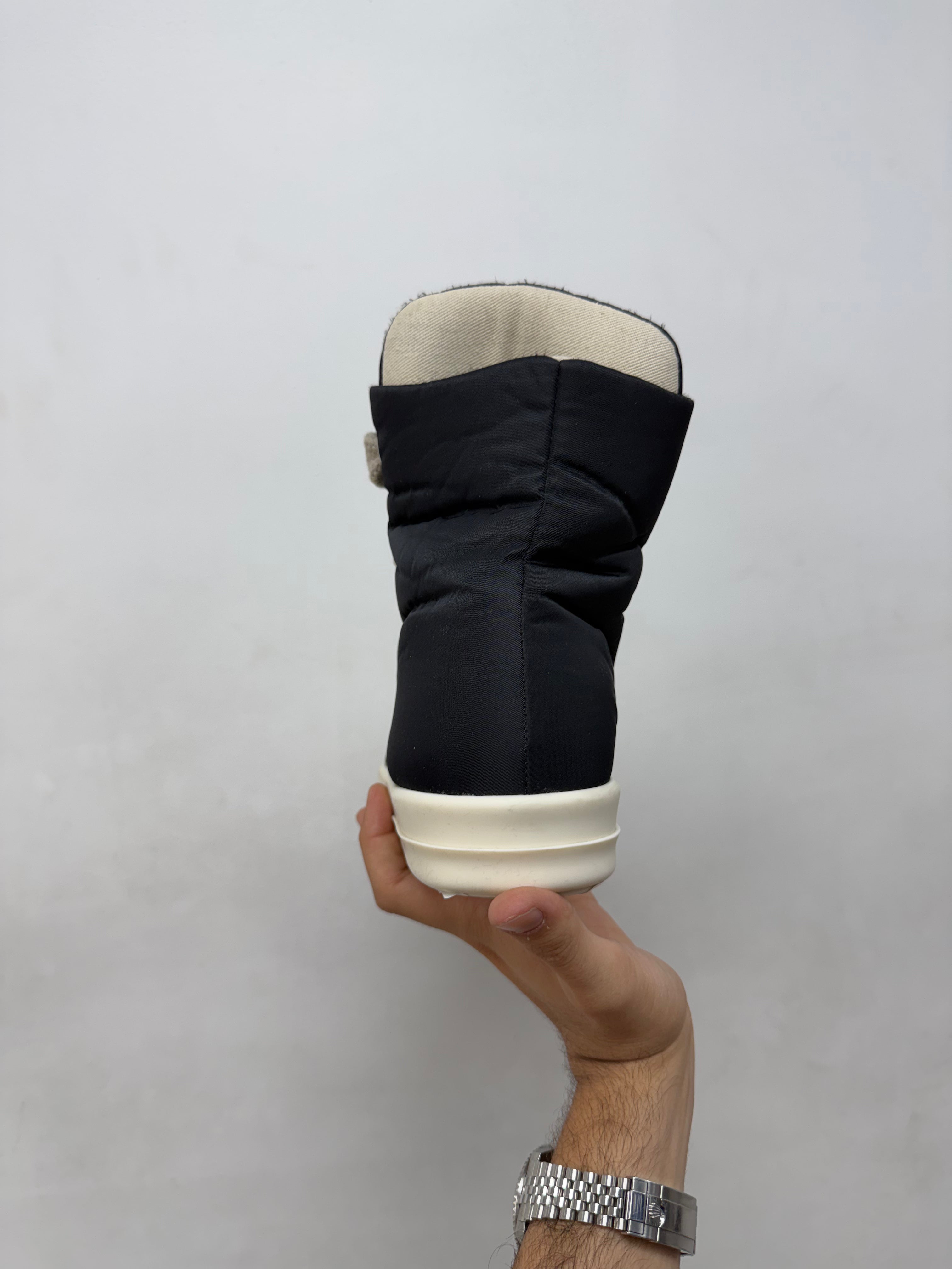 Rick Owens Black Padded Jumbo Lace Hi Sneakers