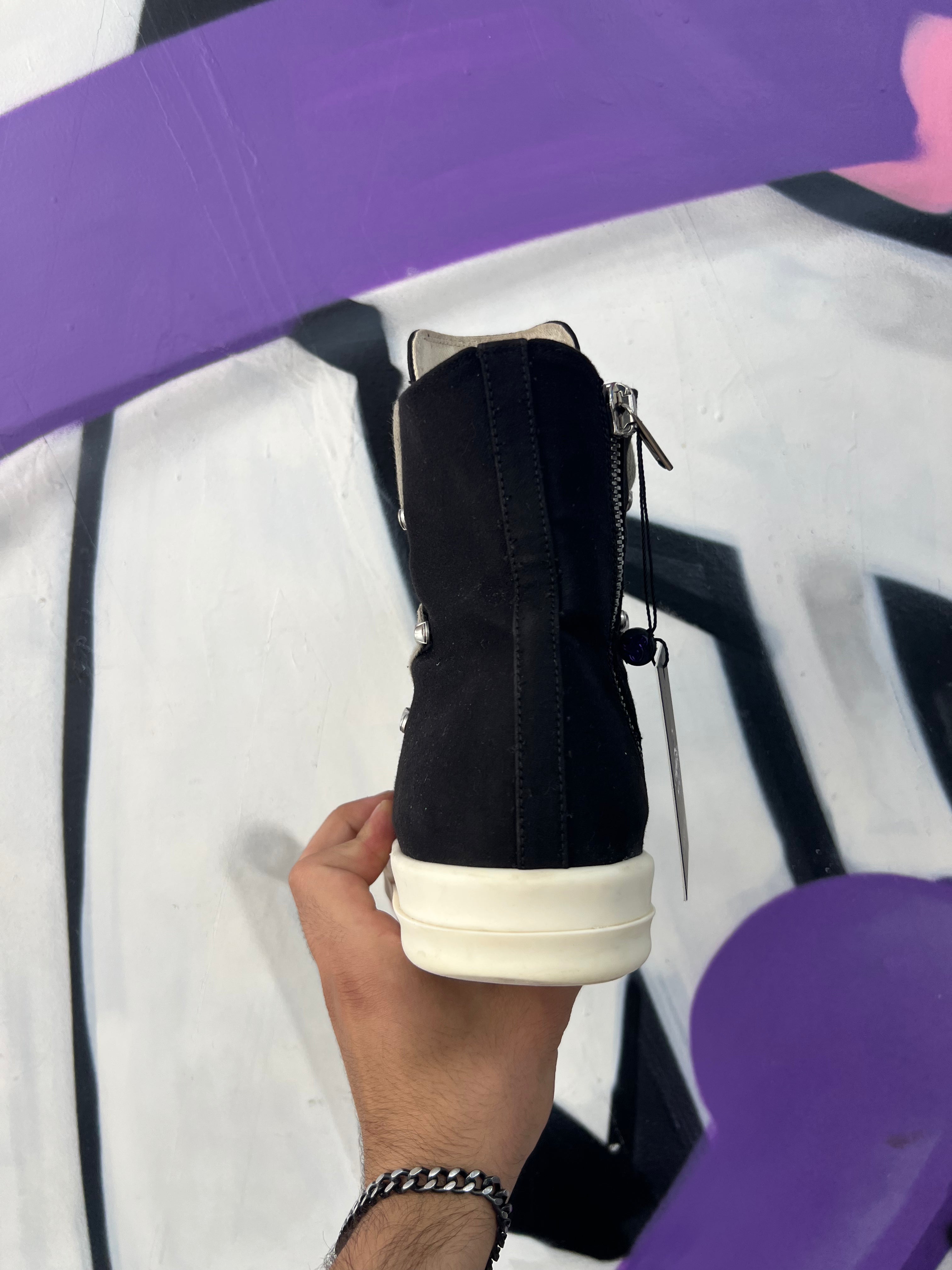 Rick Owens Black Hexa Lace Ramone High Sneakers