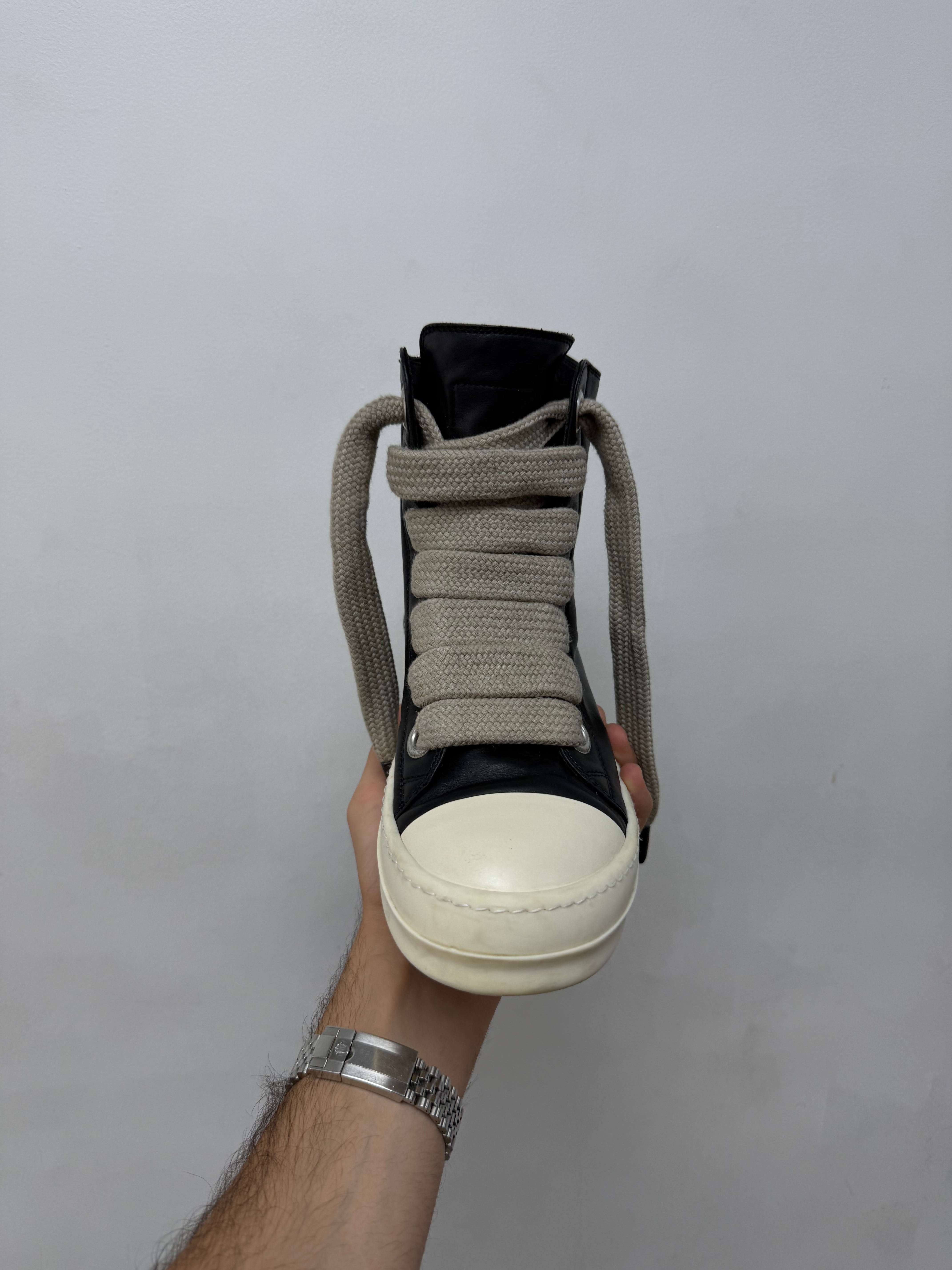 Rick Owens Black Jumbo Lace Ramone High Sneakers (No Insoles)
