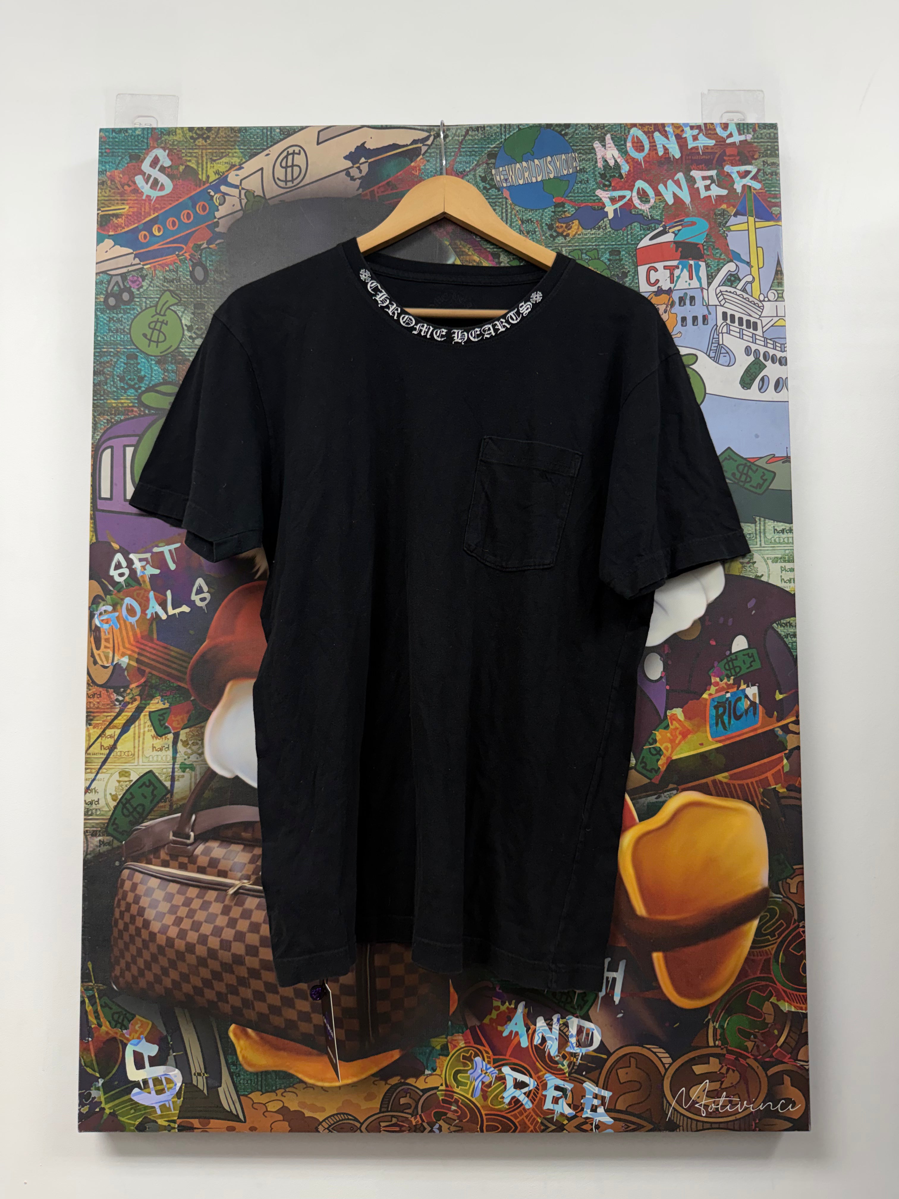 Chrome Hearts Black Neck Logo Horseshoe Tee