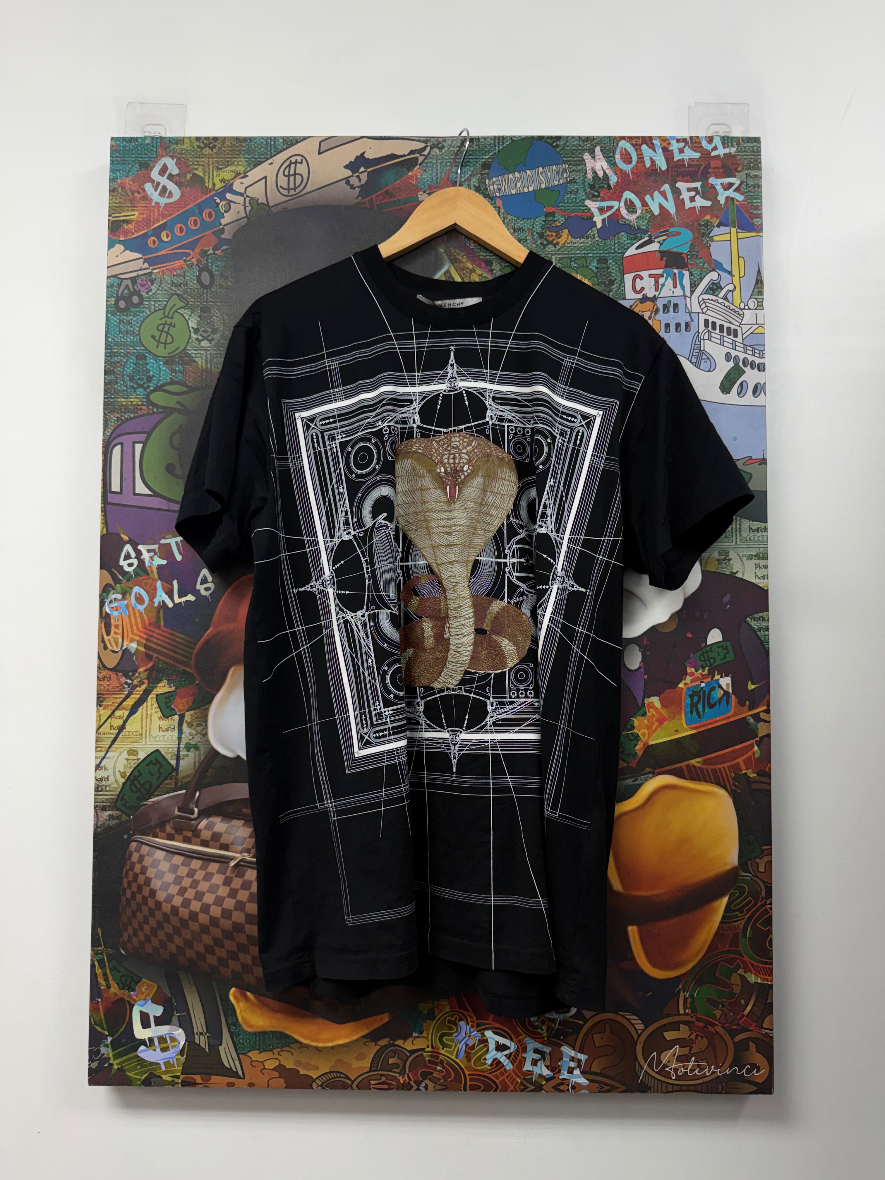 Givenchy Black AOP Snake Logo Tee