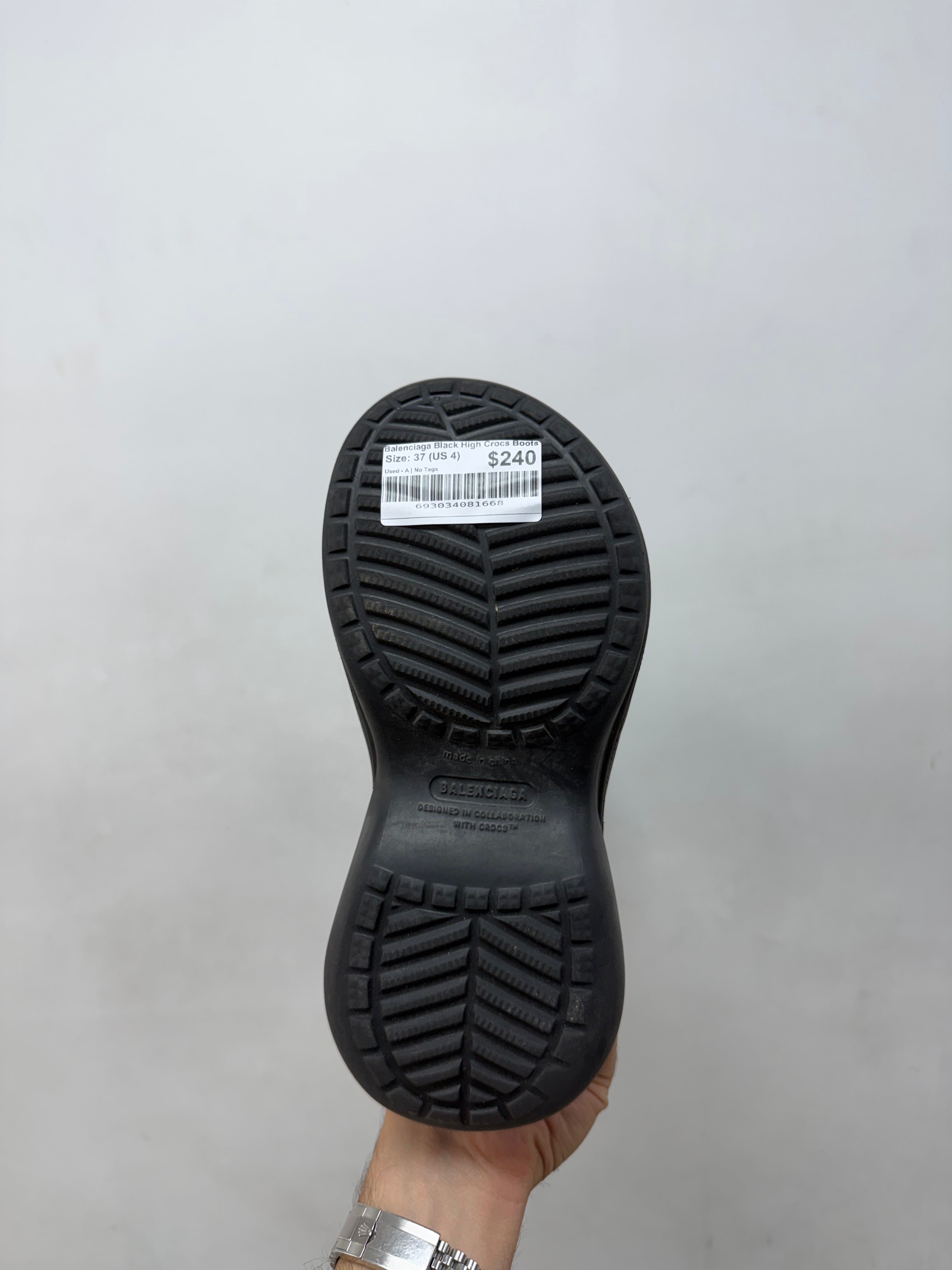 Balenciaga Black High Crocs Boots