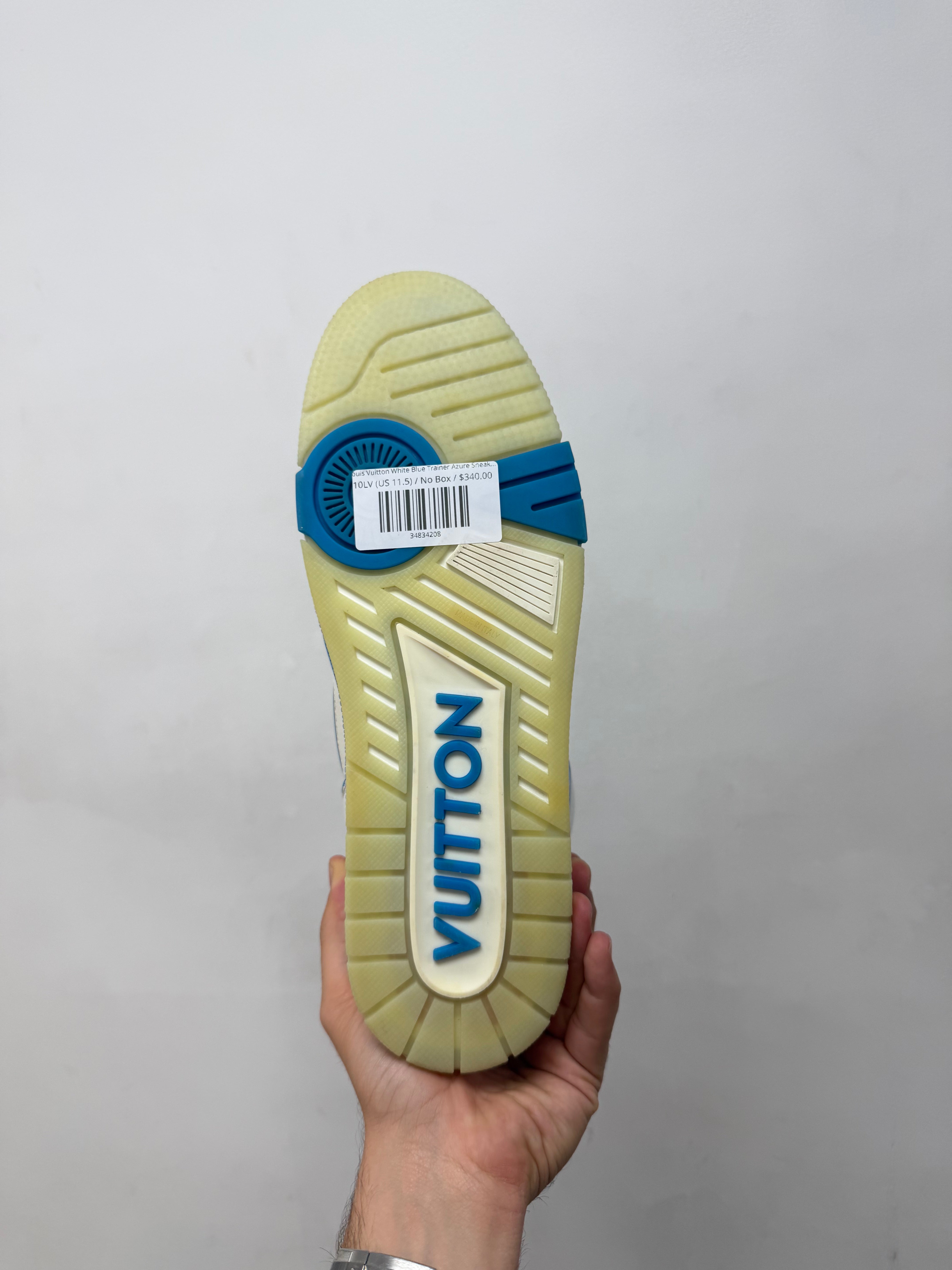 Louis Vuitton White Blue Trainer Azure Sneakers