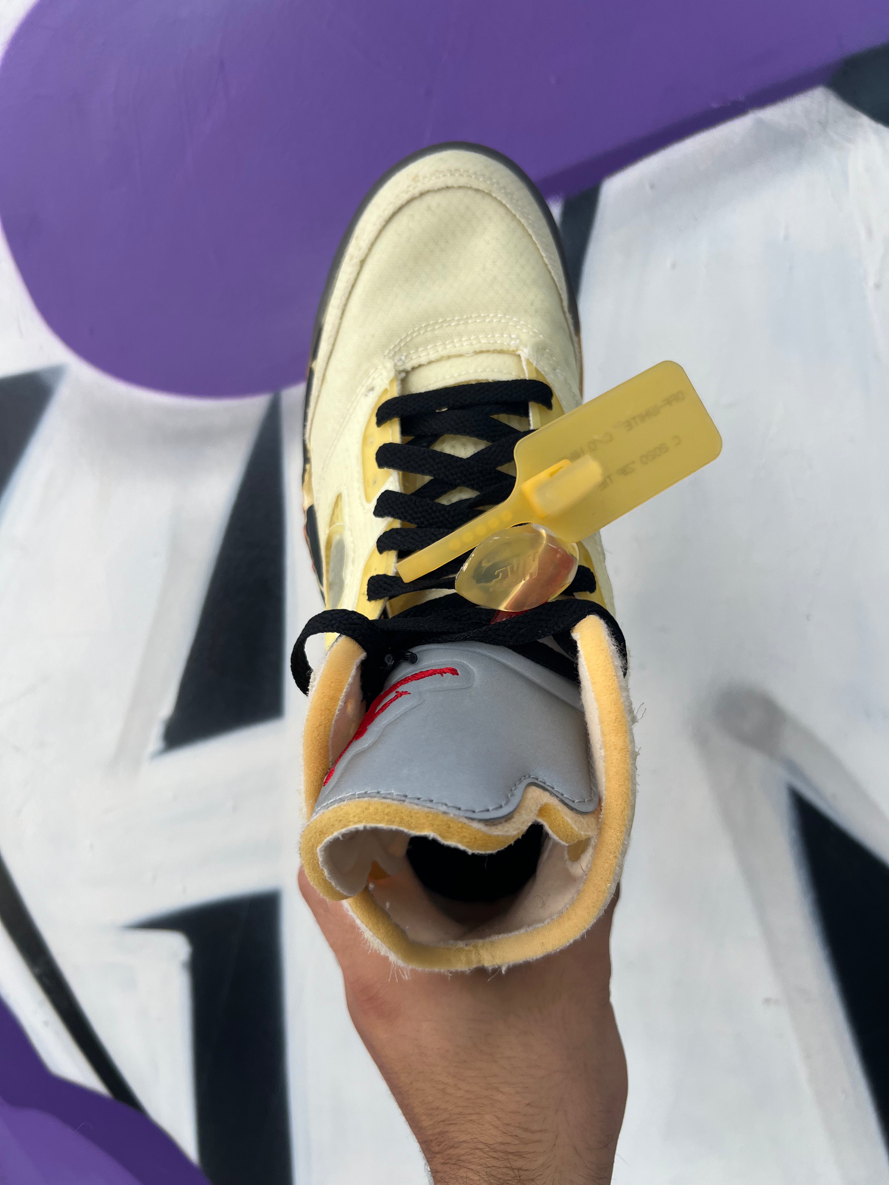 Jordan 5 Off White Sail (Midsole Split) Sneakers
