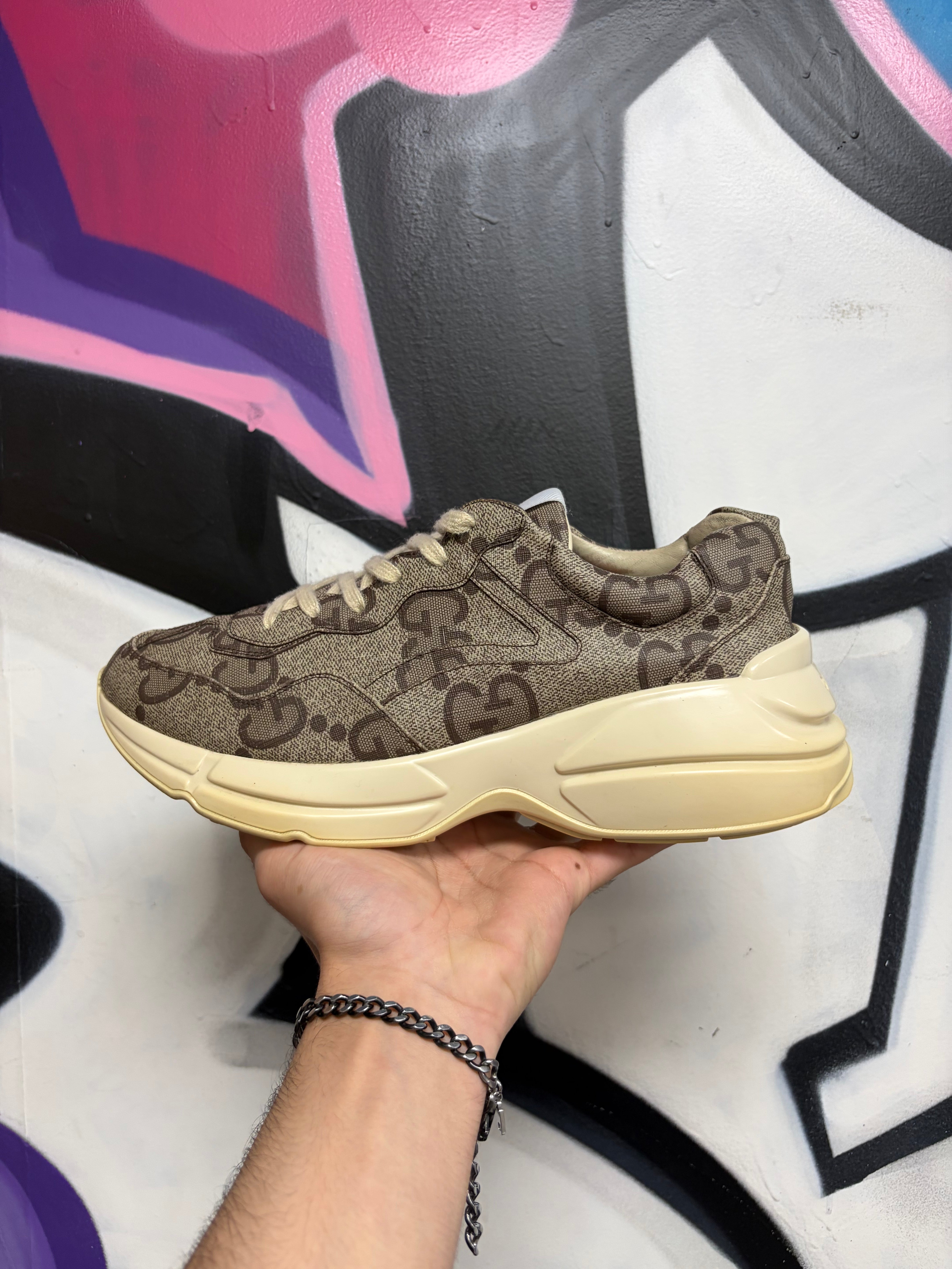 Gucci Brown Monogram Rython Sneakers