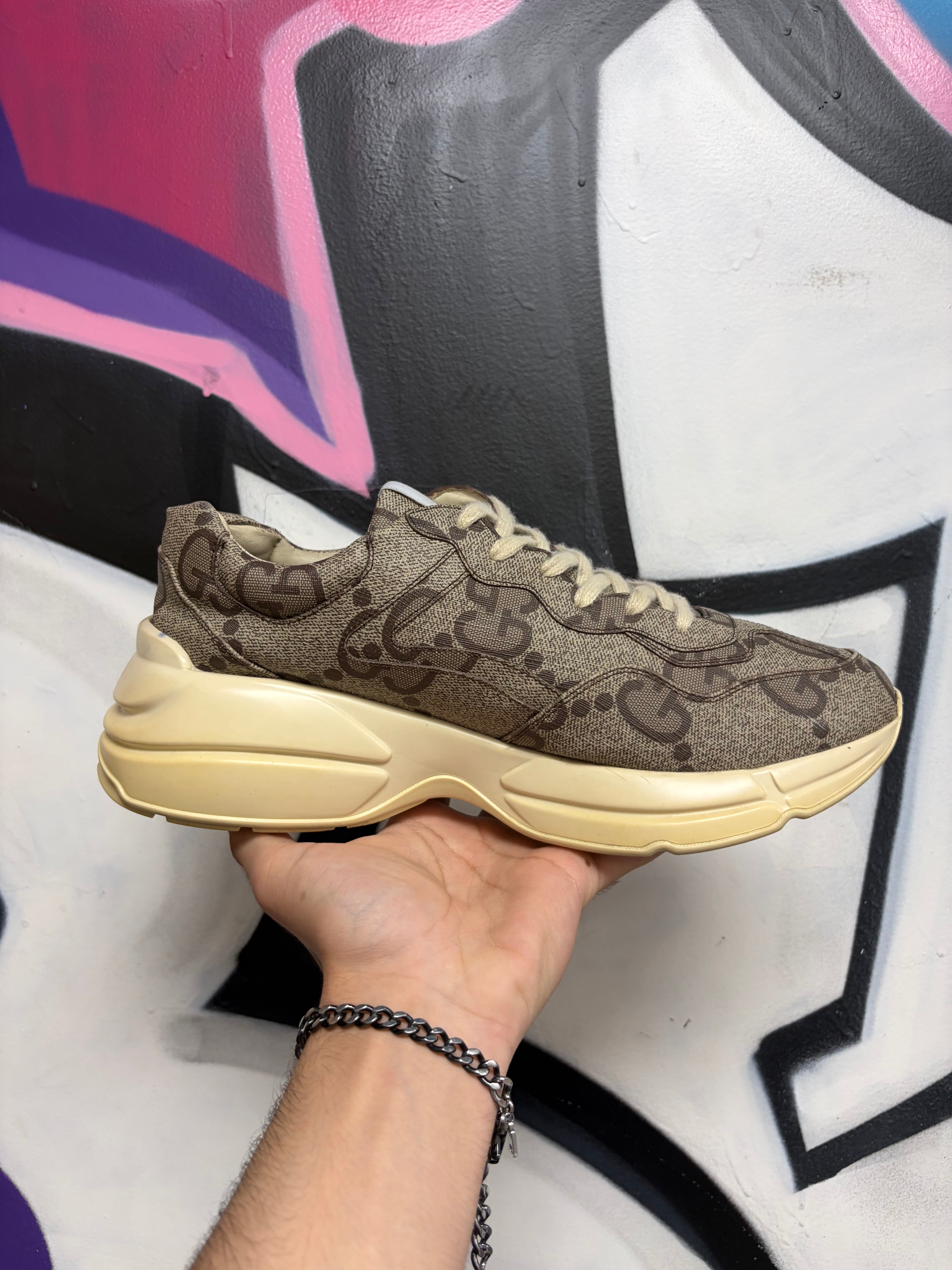 Gucci Brown Monogram Rython Sneakers
