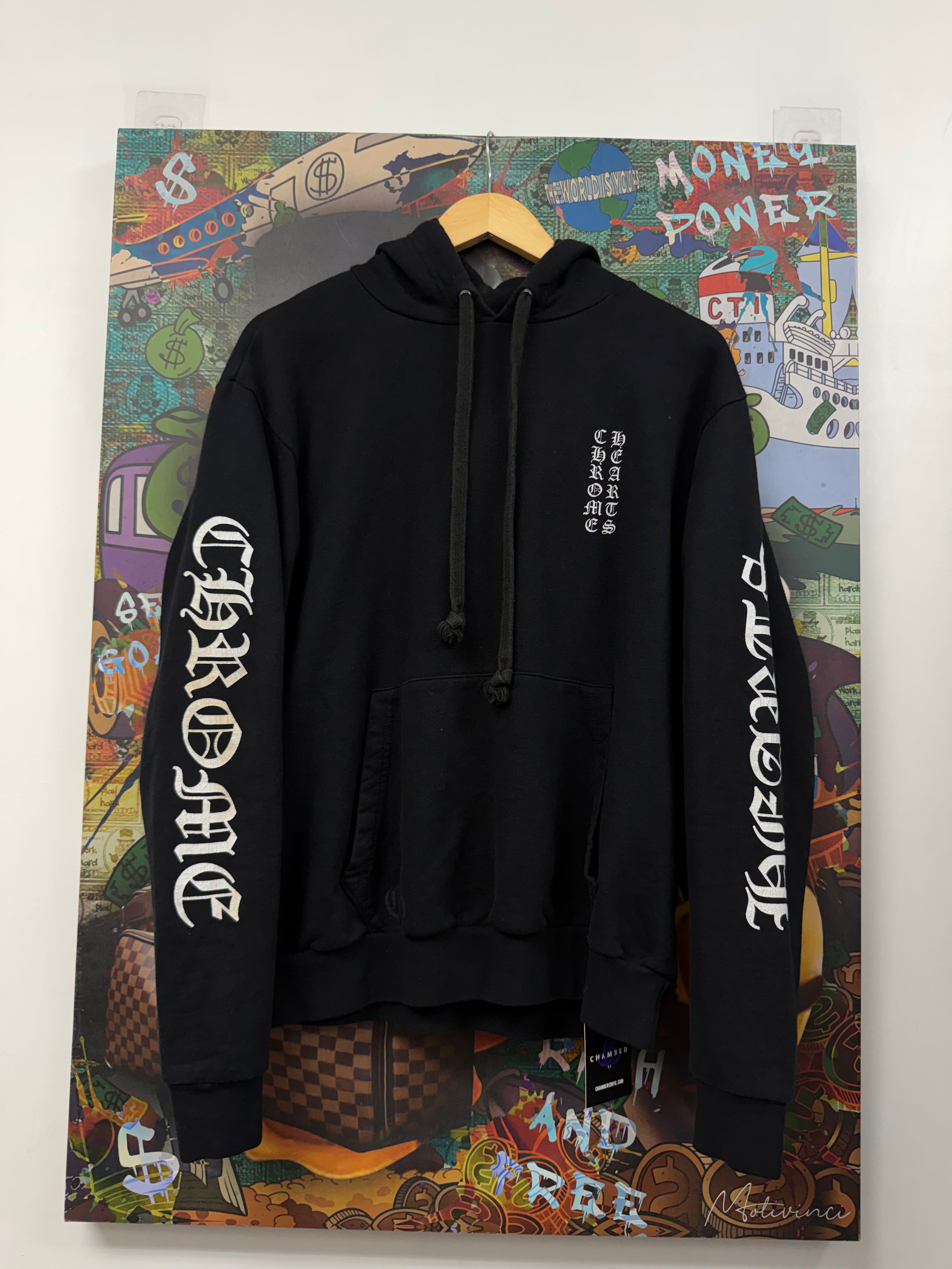 Chrome Hearts Black Vertical Logo Hoodie