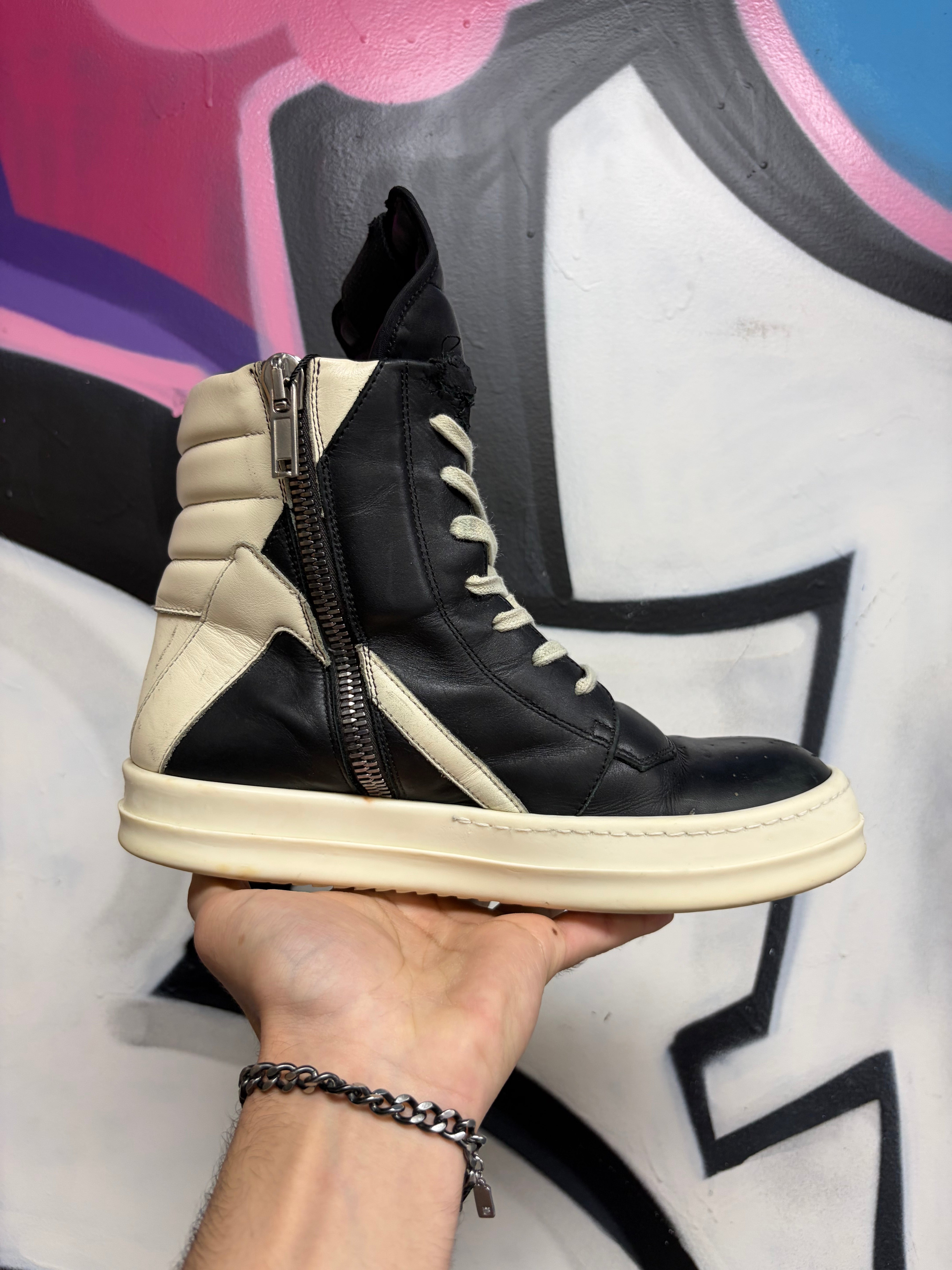 Rick Owens Black Geobasket Sneakers