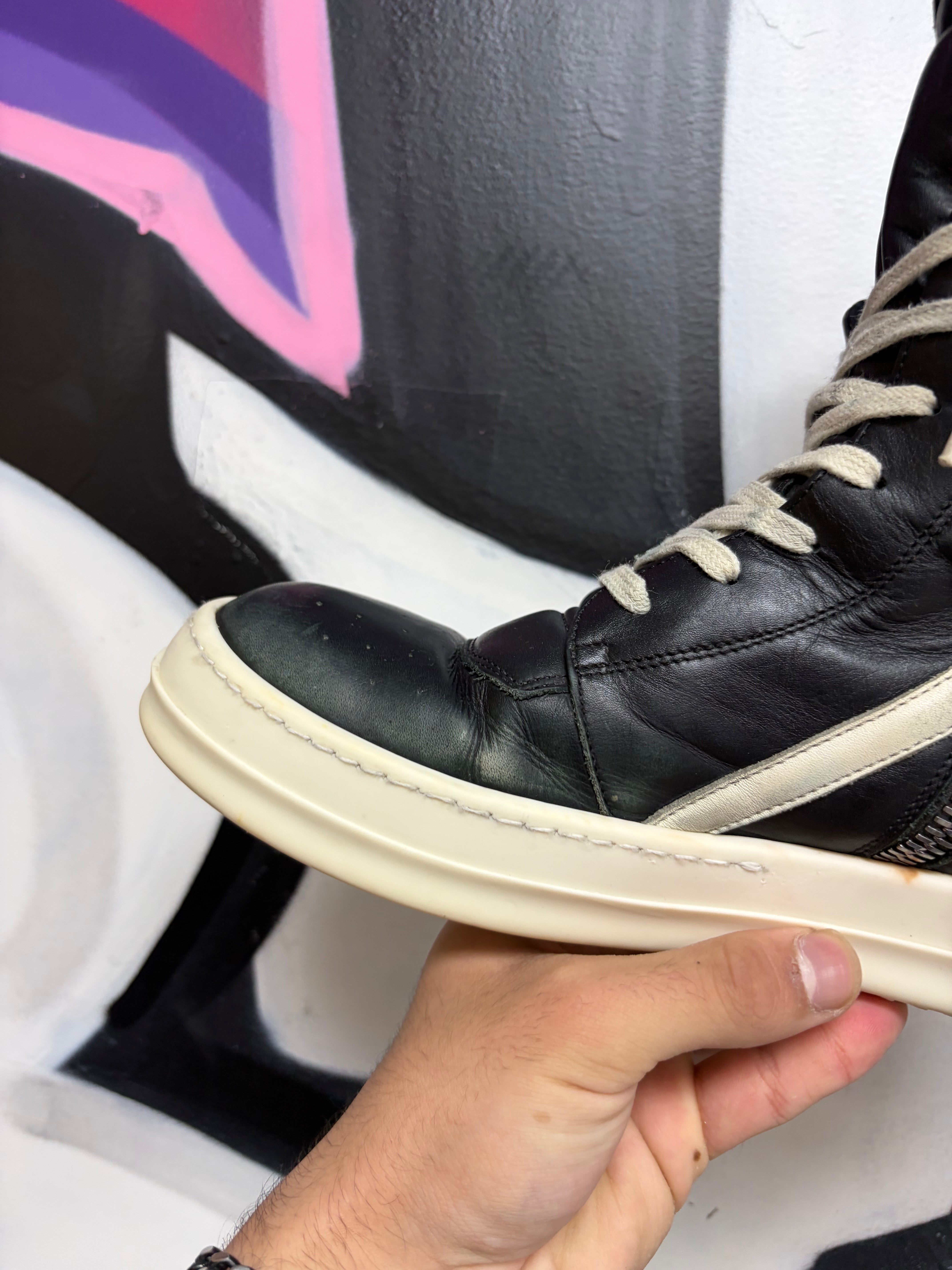 Rick Owens Black Geobasket Sneakers